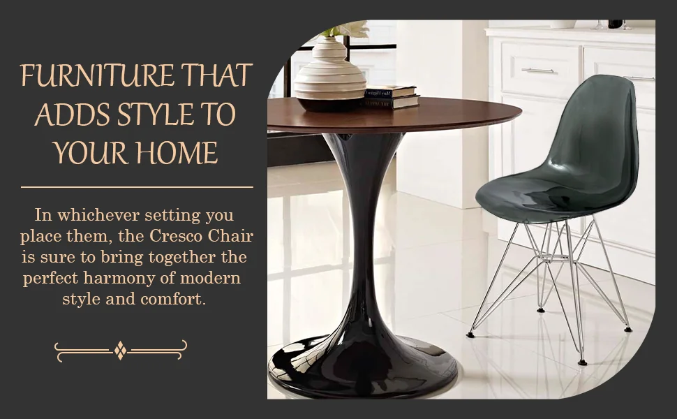 Cresco Molded Eiffel Side Chair, Set of 4