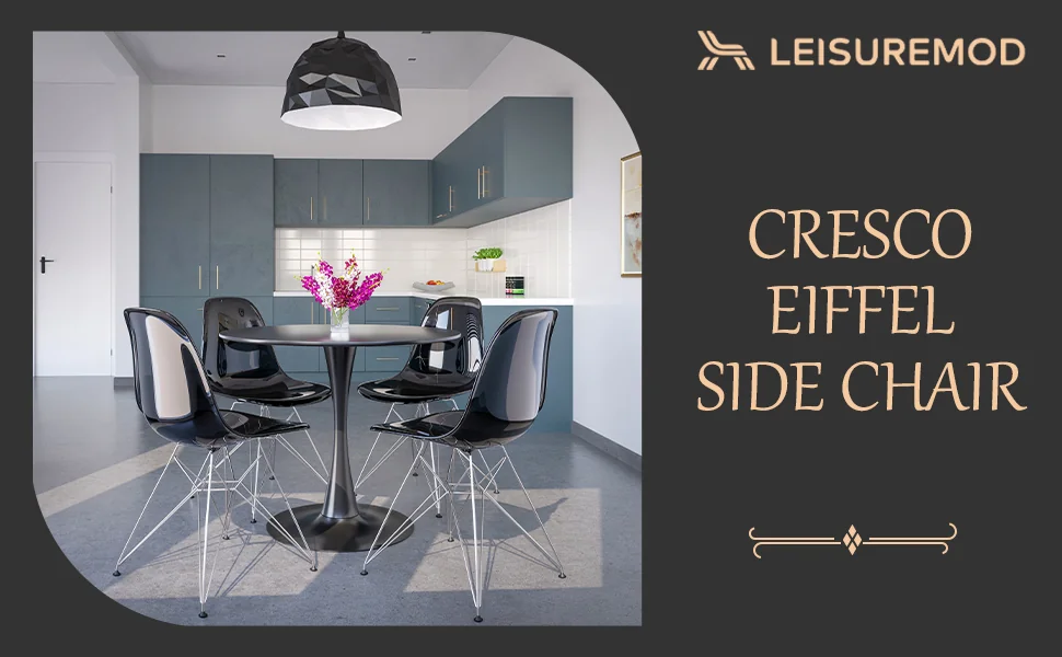 Cresco Molded Eiffel Side Chair, Set of 4