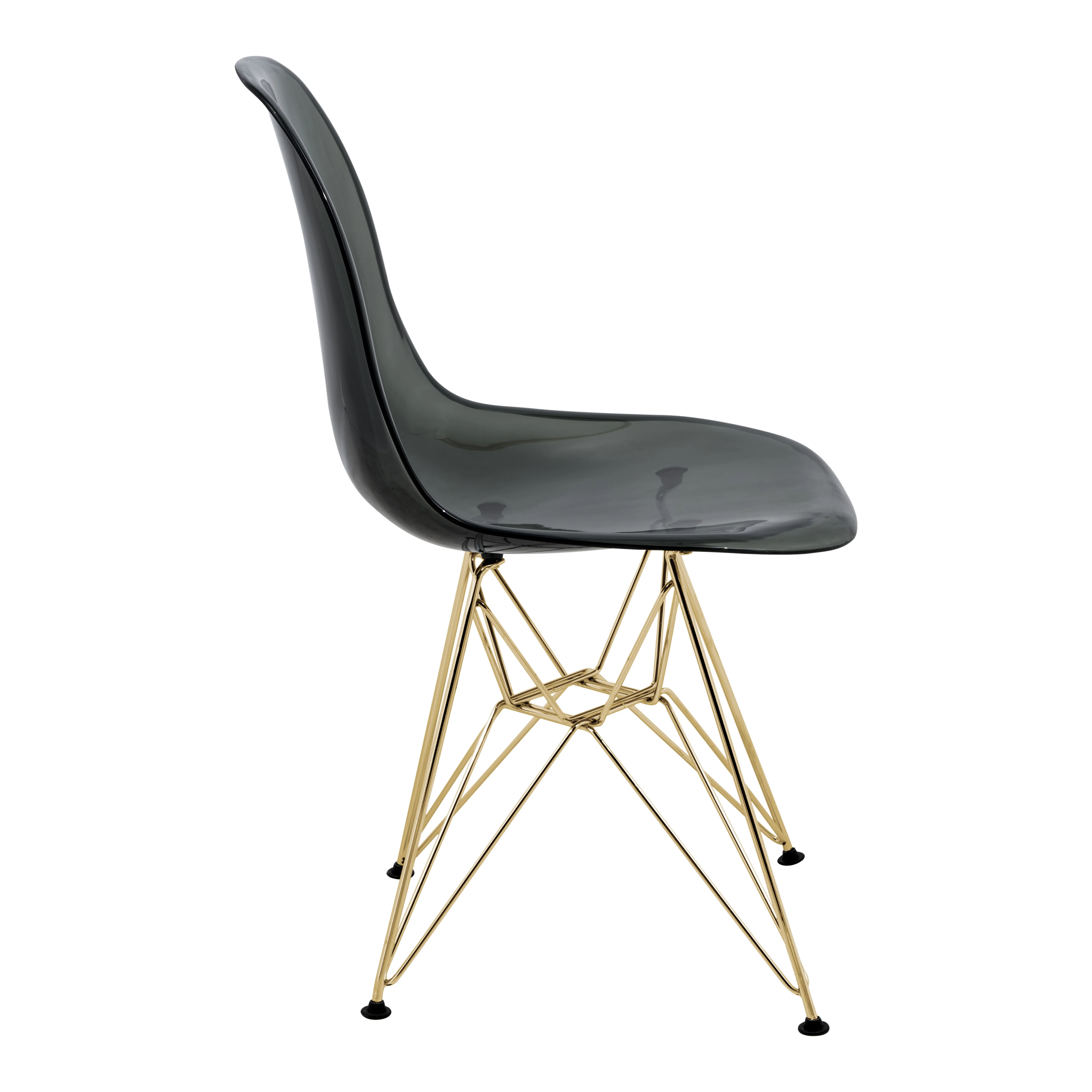 Cresco Molded Eiffel Side Chair with Gold Base