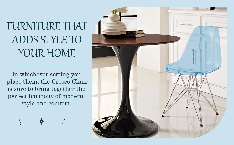 Cresco Molded Eiffel Side Chair, Set of 4