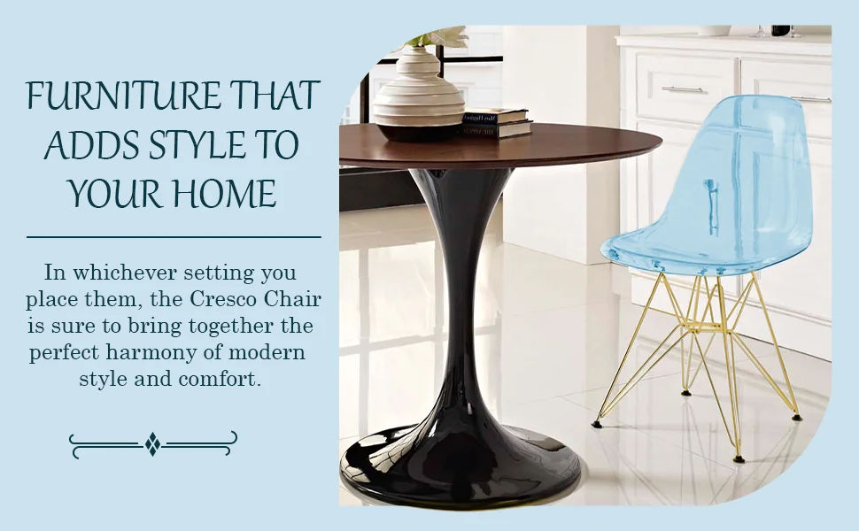 Cresco Molded Eiffel Side Chair with Gold Base