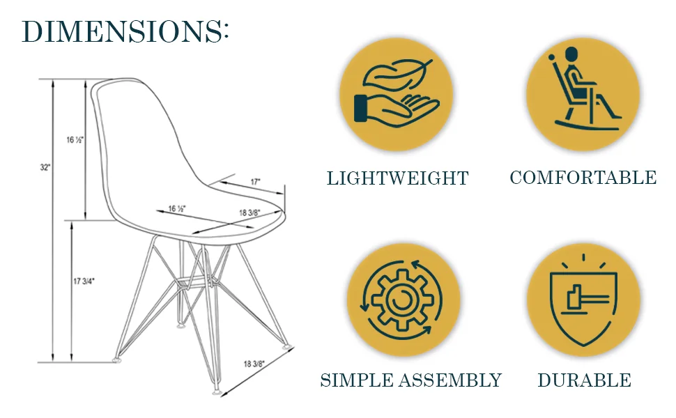 Cresco Molded Eiffel Side Chair