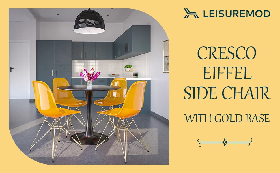 Cresco Molded Eiffel Side Chair with Gold Base