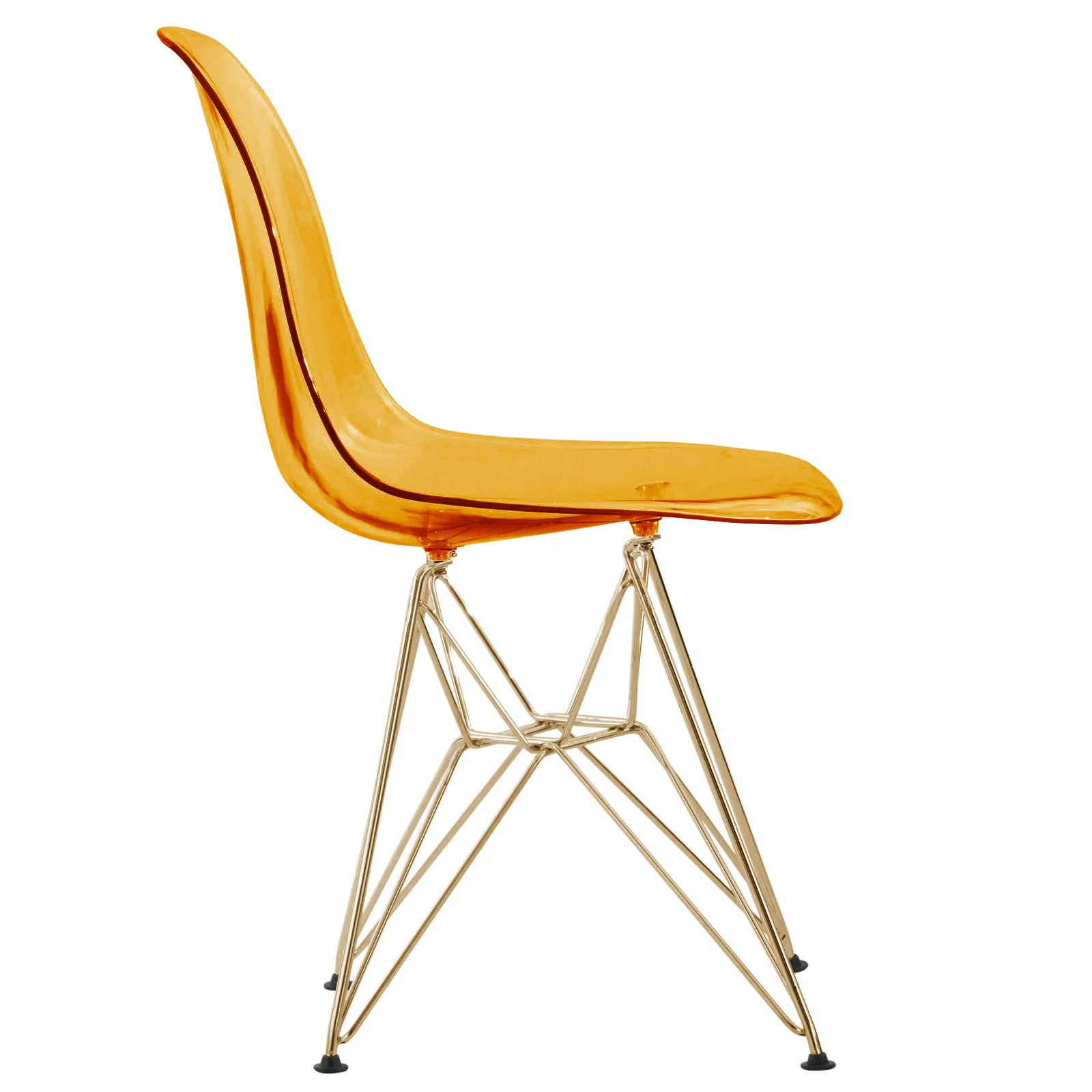 Cresco Molded Eiffel Side Chair with Gold Base