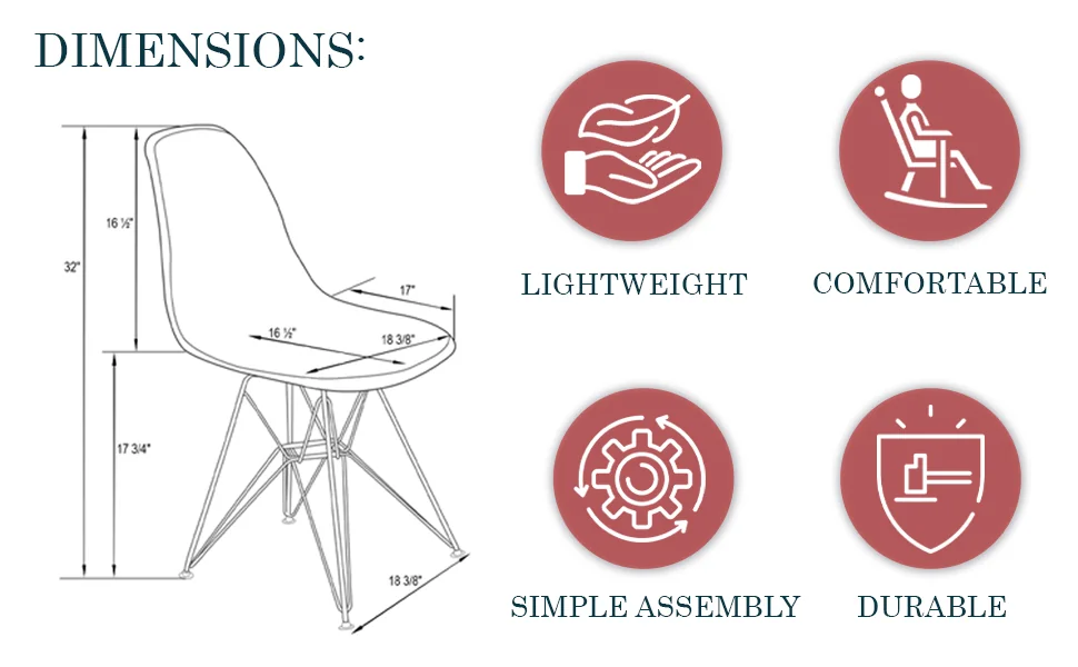 Cresco Molded Eiffel Side Chair