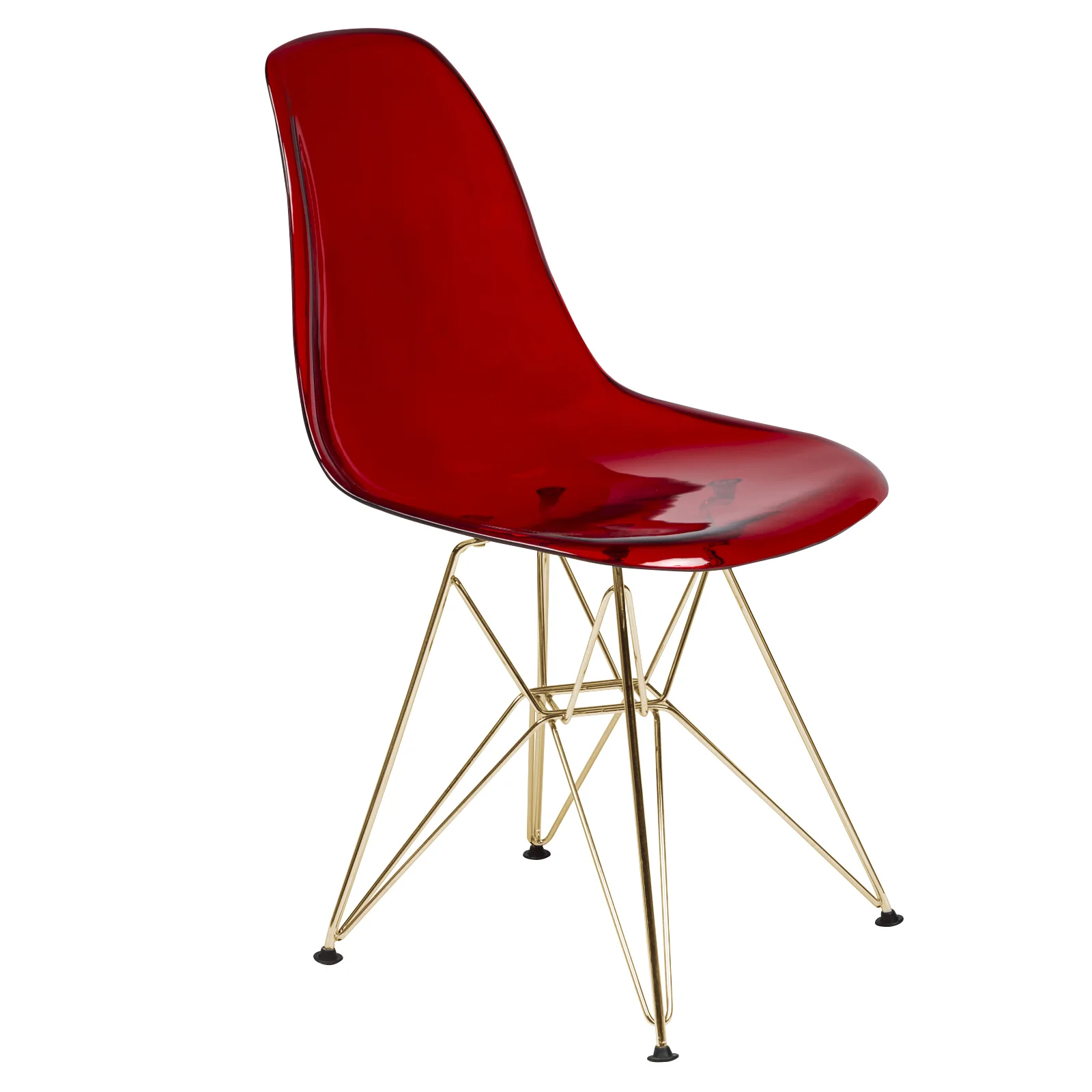 Cresco Molded Eiffel Side Chair with Gold Base