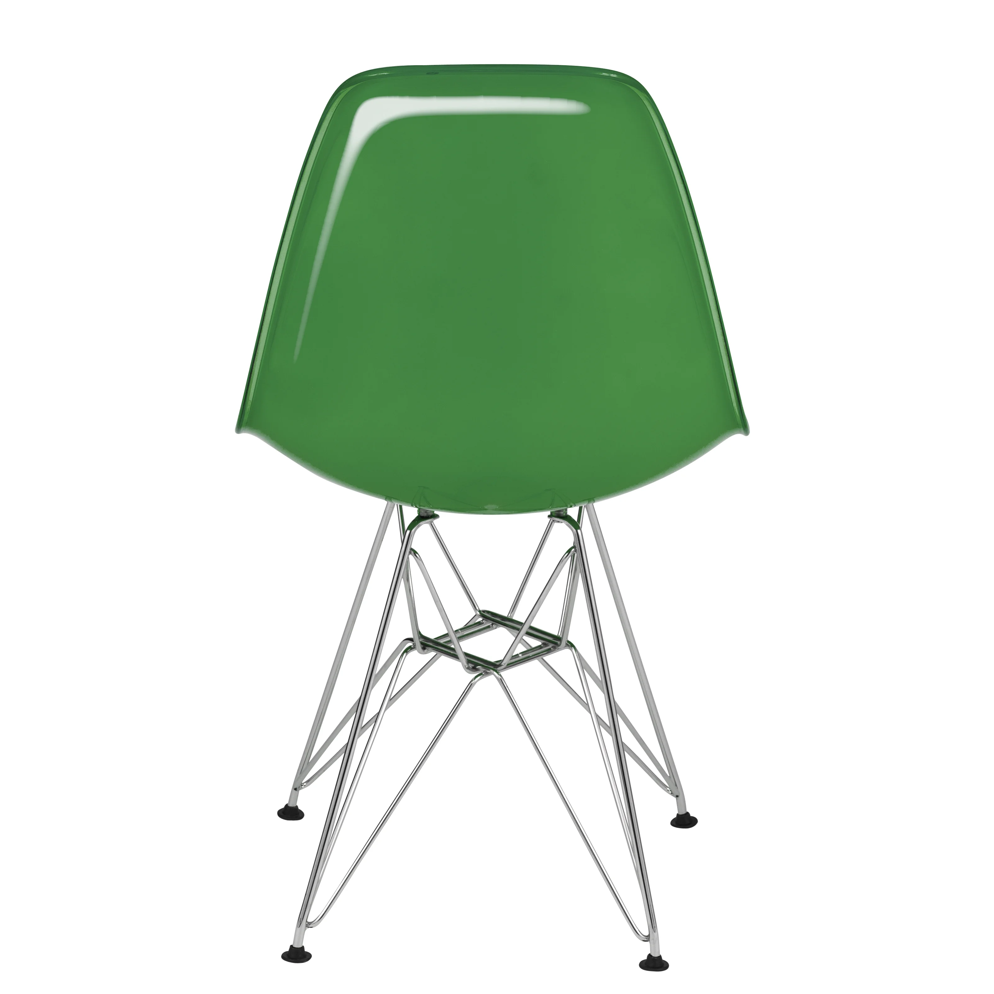 Cresco Molded 2-Tone Eiffel Side Chair in White Green Set of 2
