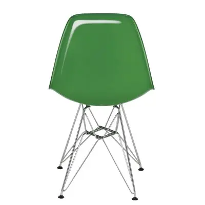 Cresco Molded 2-Tone Eiffel Side Chair in White Green Set of 2