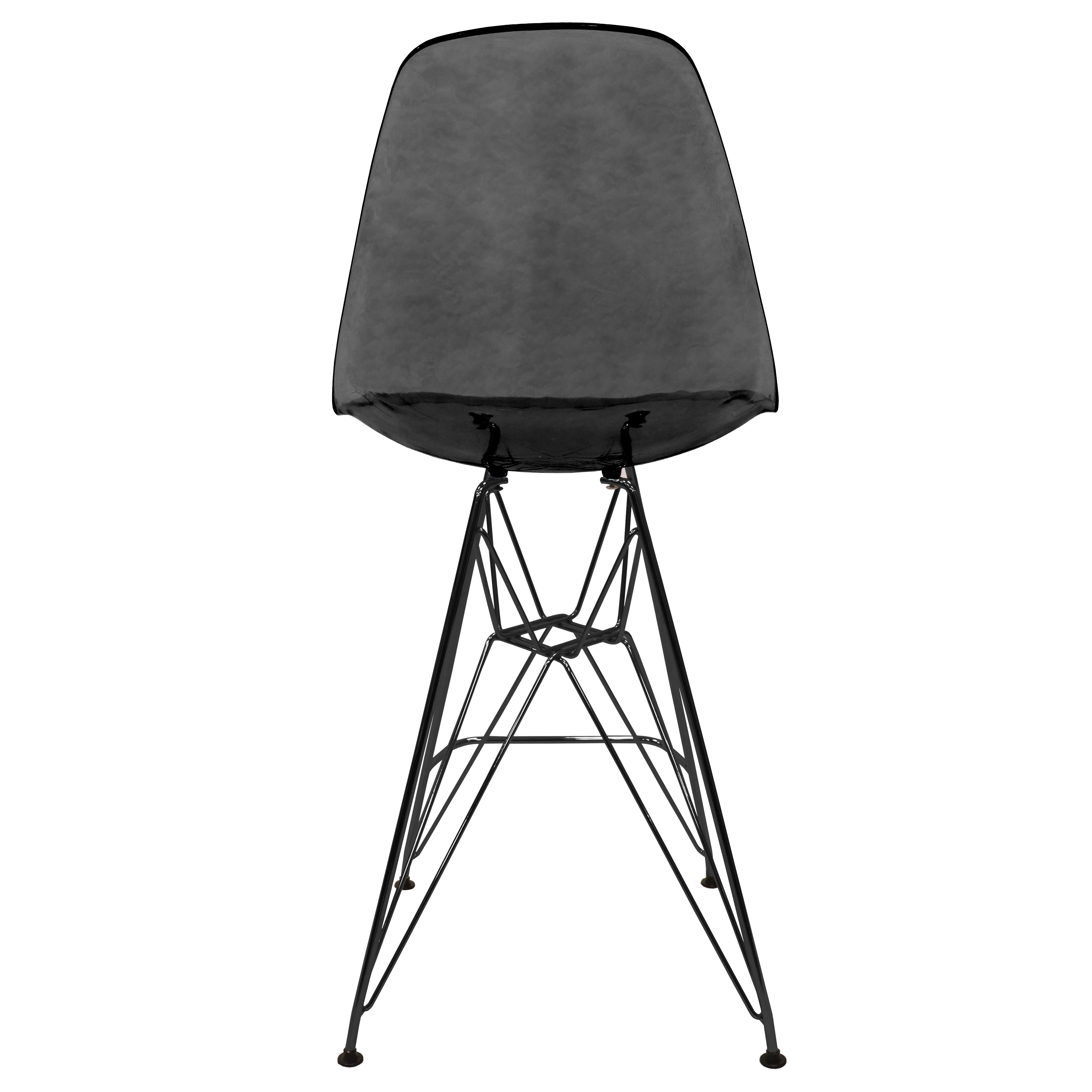Modern Acrylic Bar stool Cresco Collection Black Base with Trans Black seat