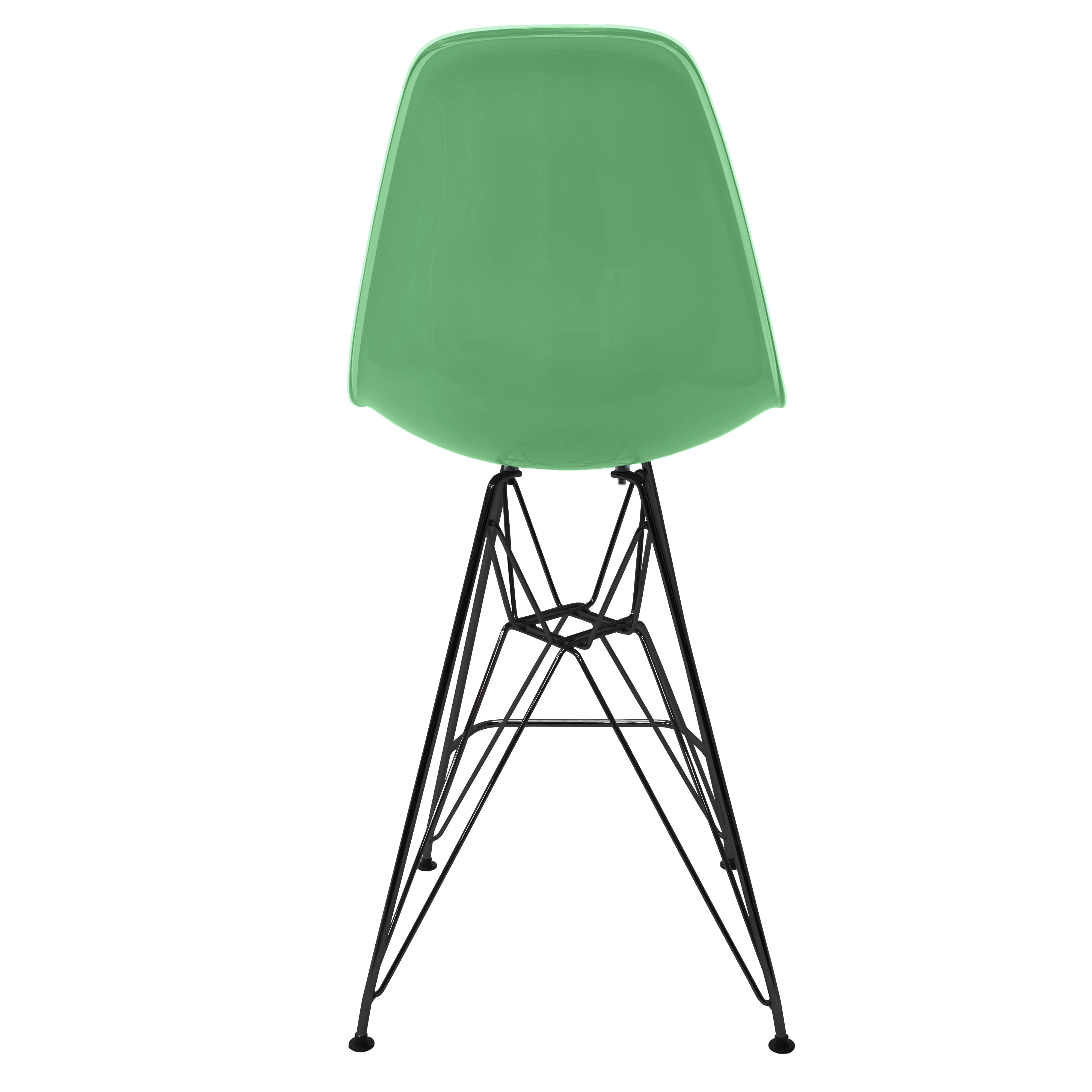 Modern Acrylic Bar stool Cresco Collection Black Base with White/Green seat