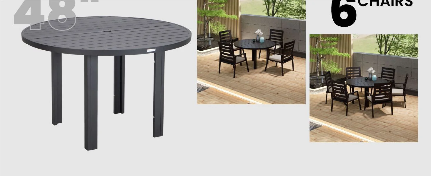 Chelsea 48? Round Outdoor Aluminum Dining Table for Patio