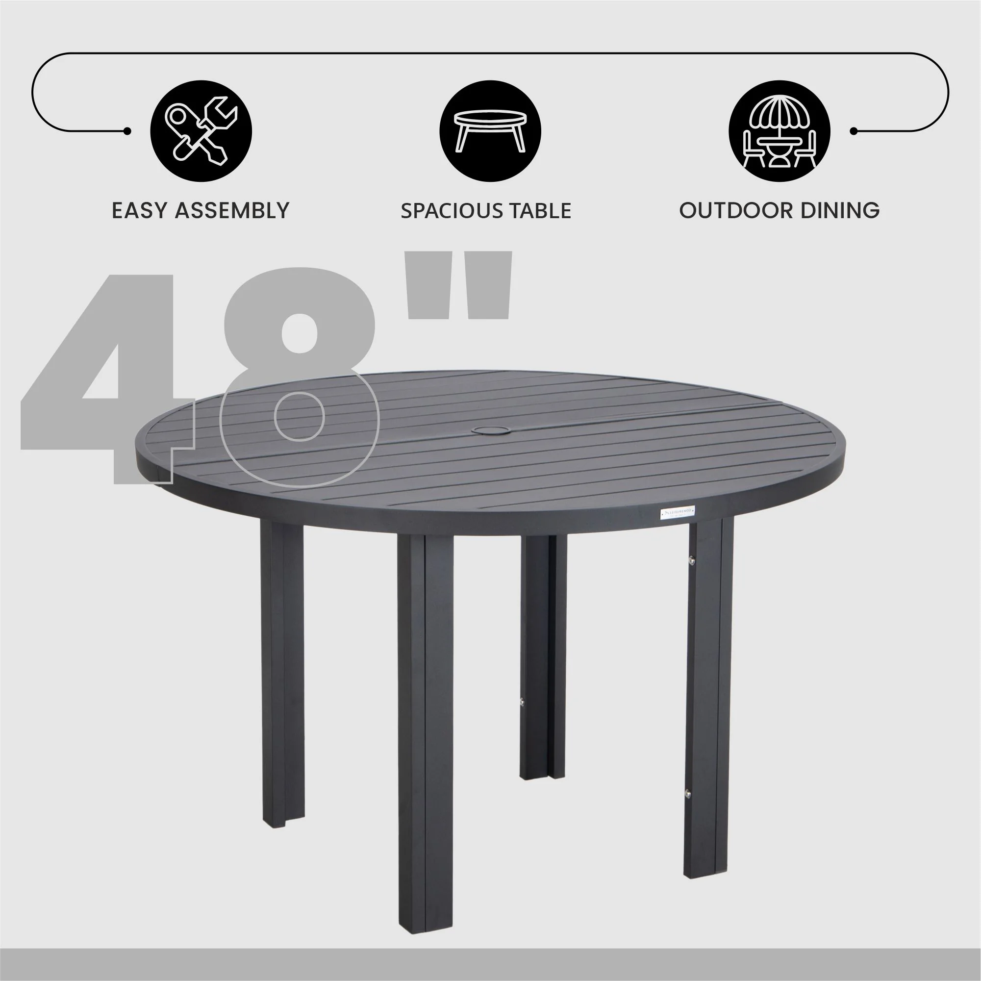 Chelsea 60? Round Outdoor Aluminum Dining Table for Patio