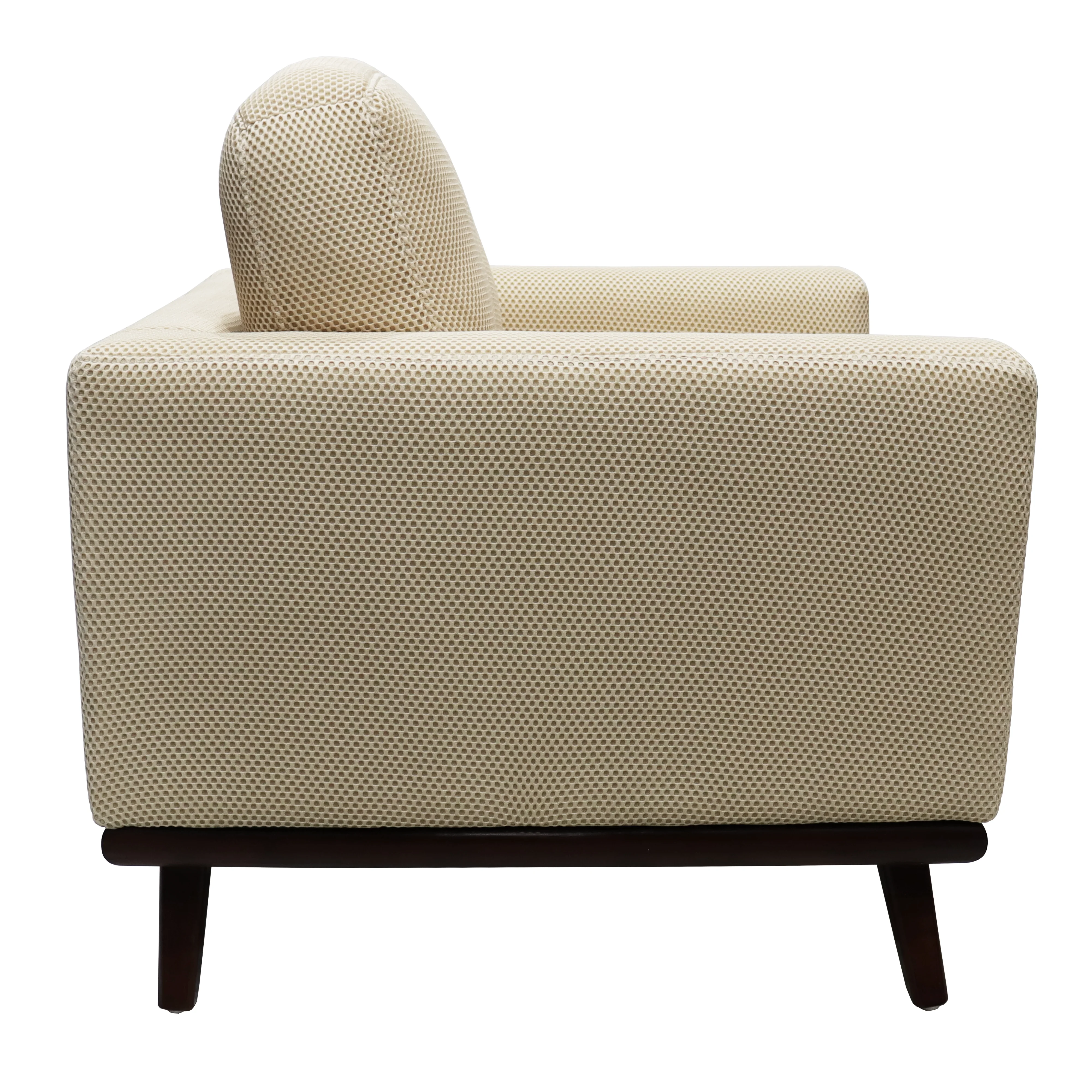 Chester Modern Faux Leather Accent Arm Chair in Beige Mesh
