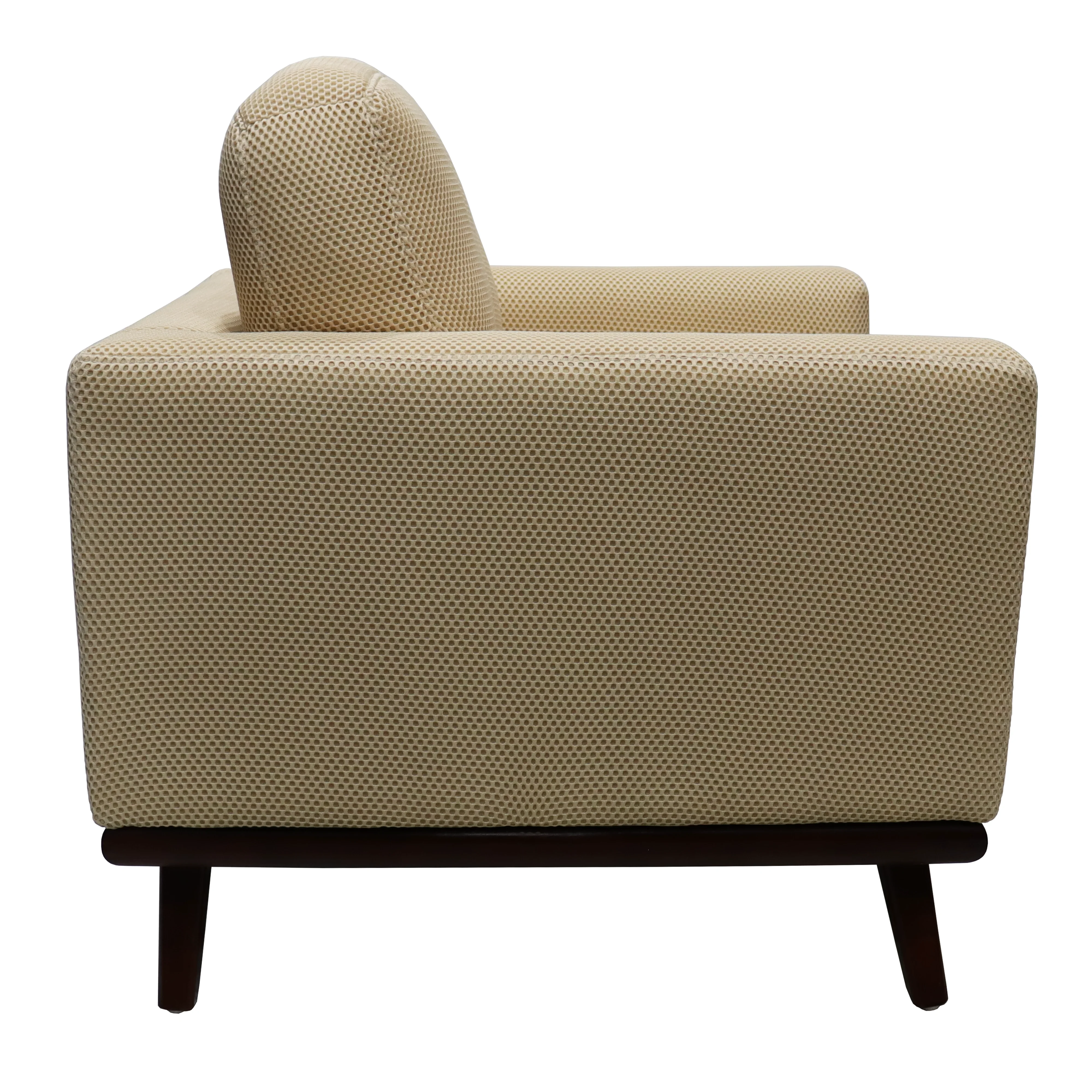 Chester Modern Faux Leather Accent Arm Chair in Beige Mesh