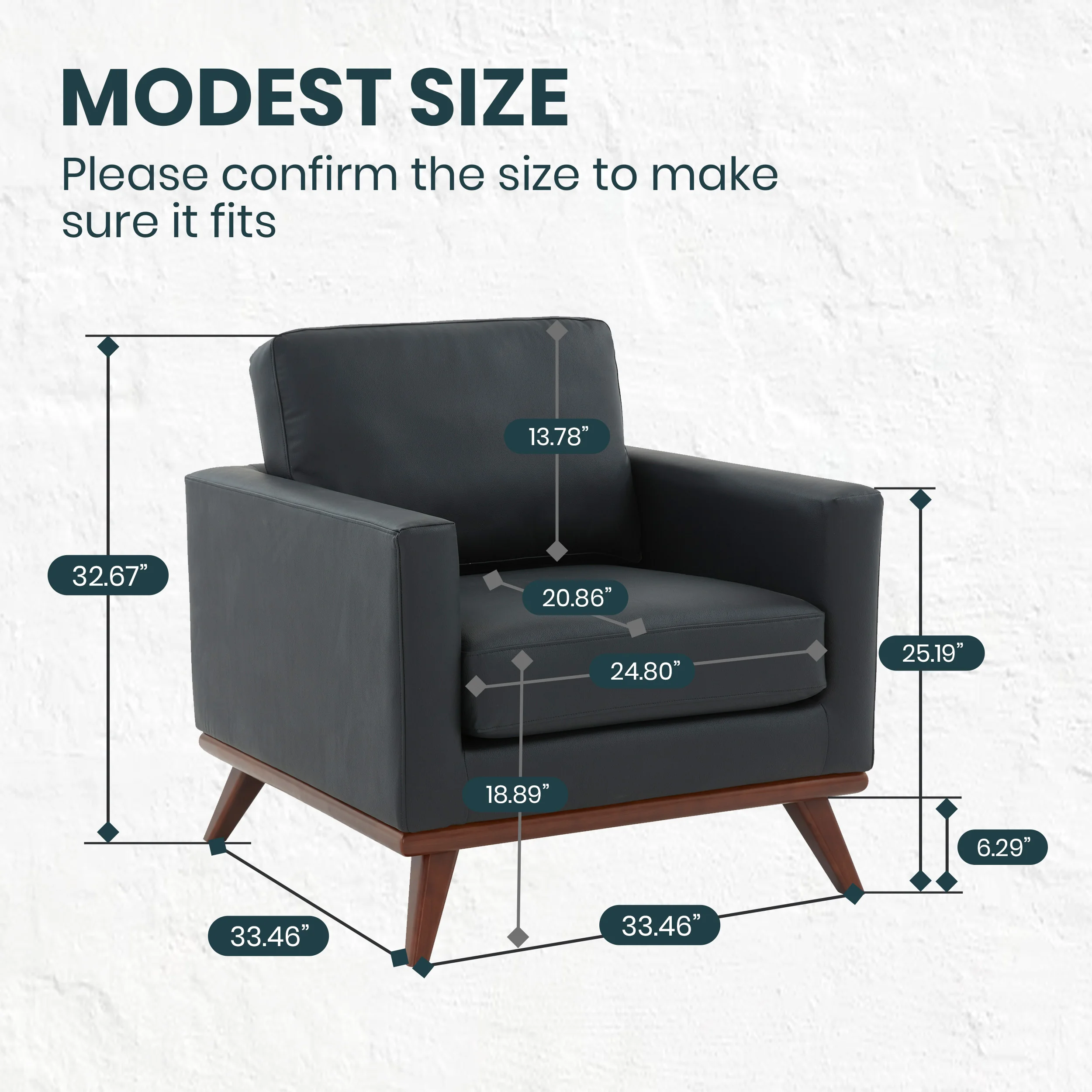 Chester Modern Leather Accent Arm Chair With Birch Wood Base