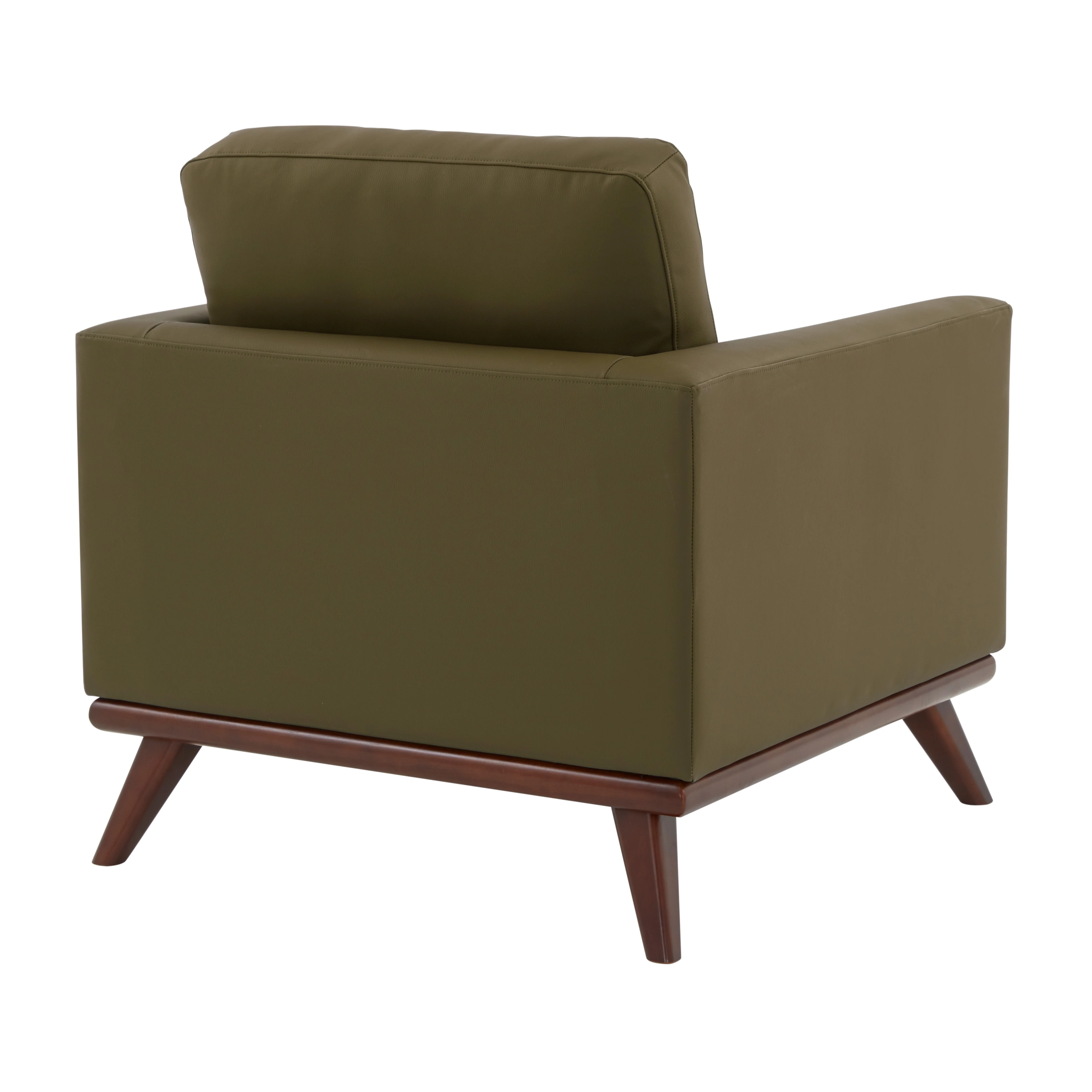 Chester Modern Faux Leather Accent Arm Chair in Green Leather