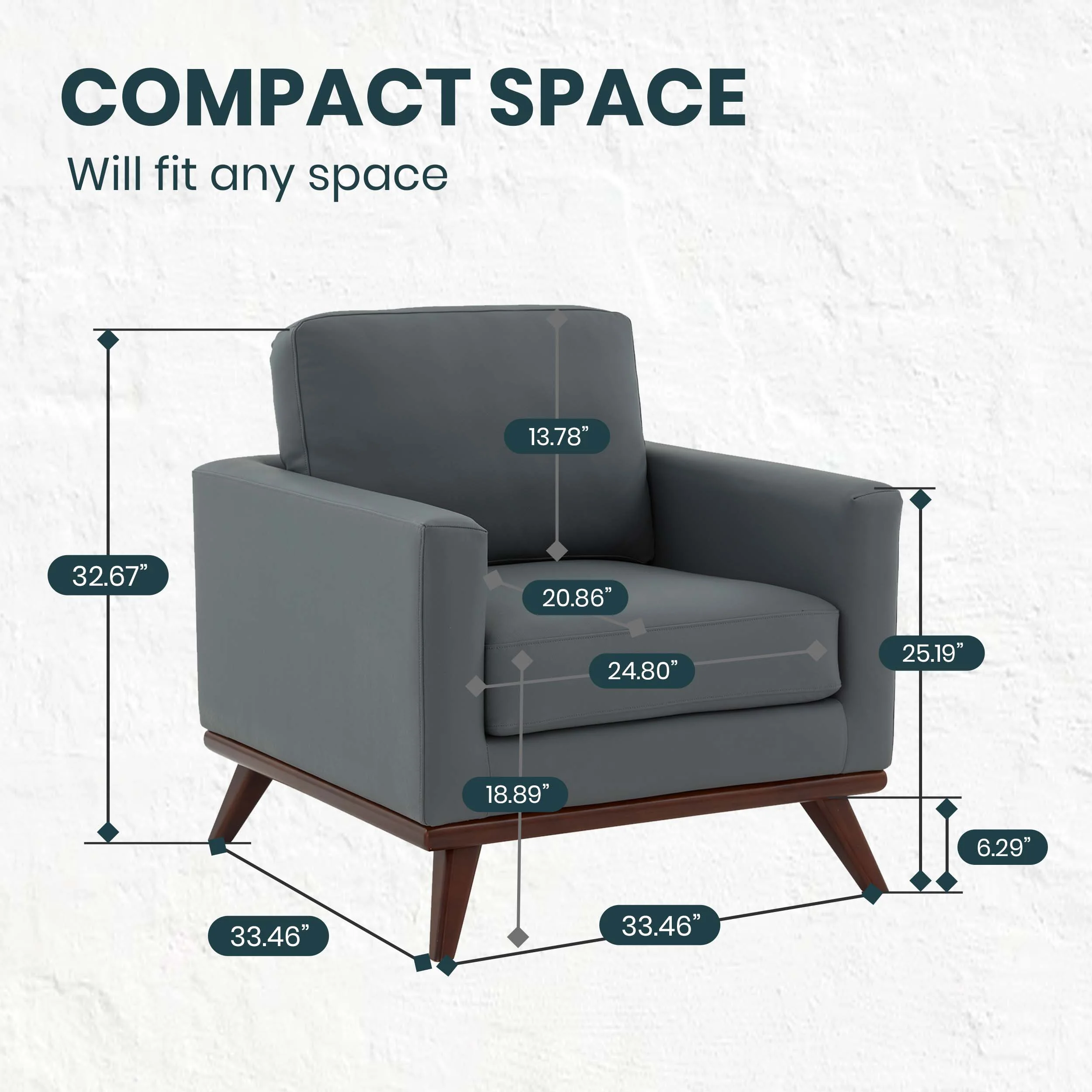 Chester Modern Leather Accent Arm Chair With Birch Wood Base