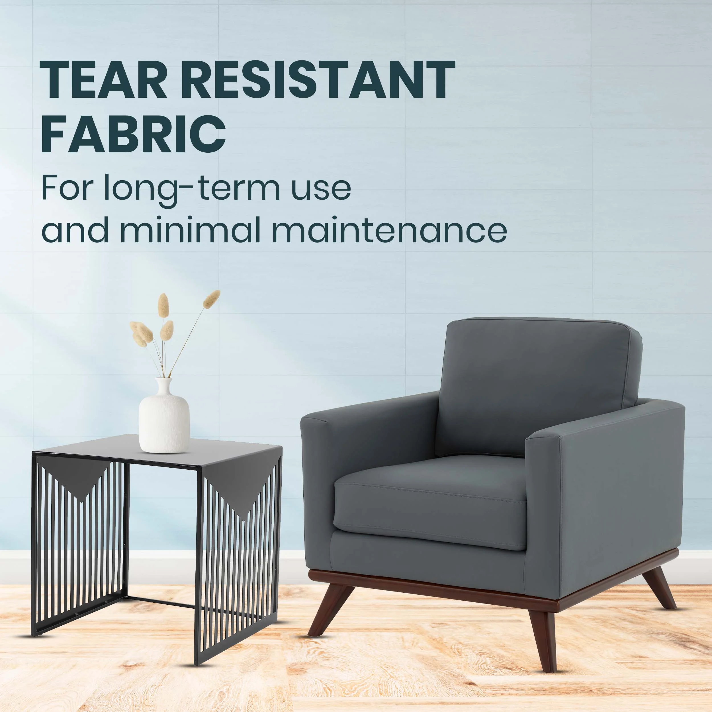 Chester Modern Leather Accent Arm Chair With Birch Wood Base