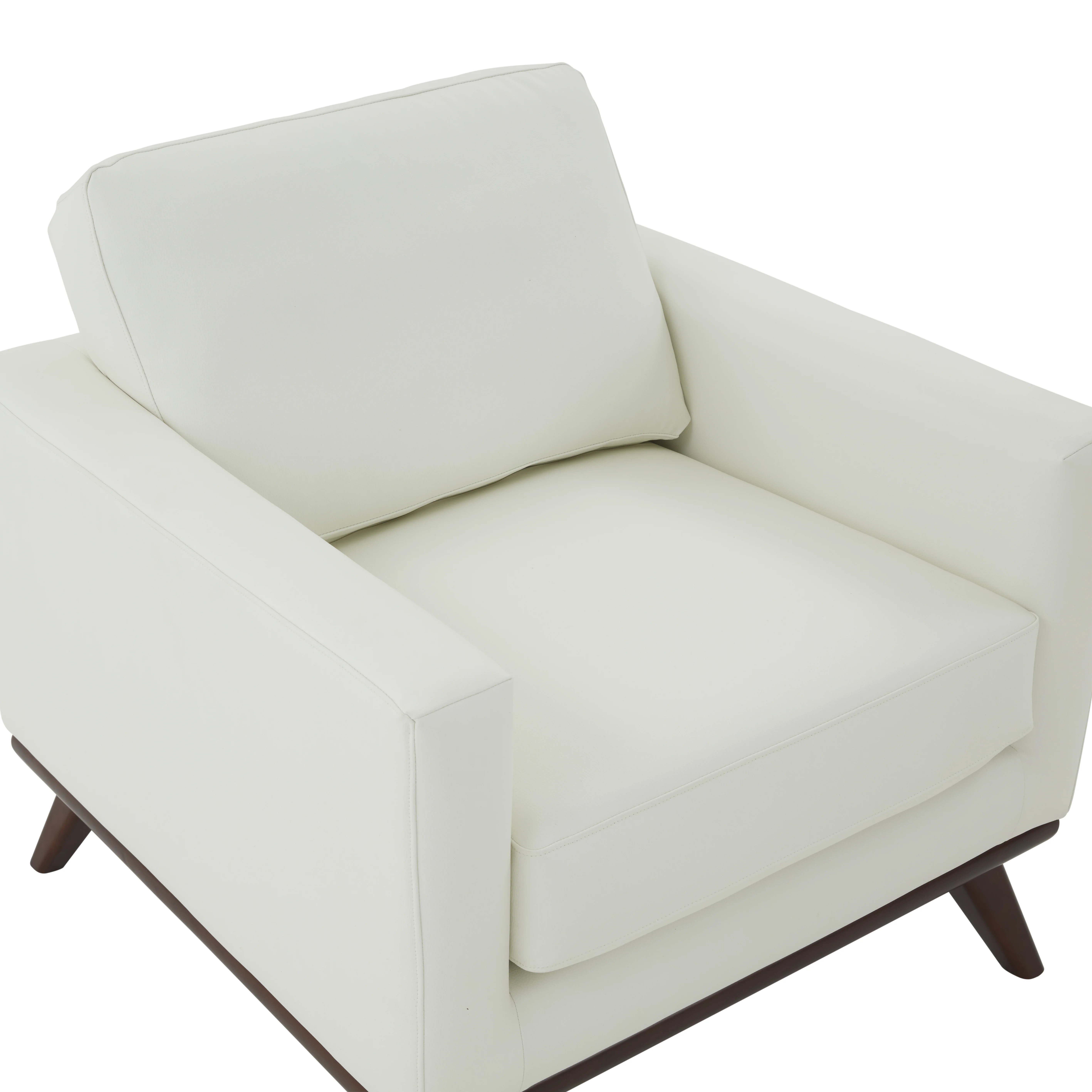 Chester Modern Leather Accent Arm Chair With Birch Wood Base