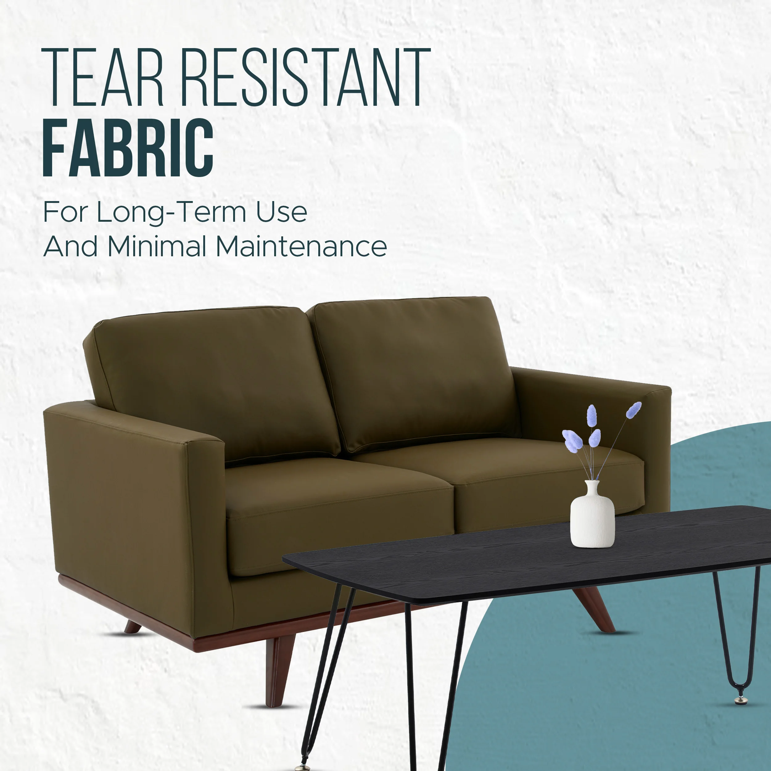 Chester Modern Faux Leather Loveseat Chair in Green Leather