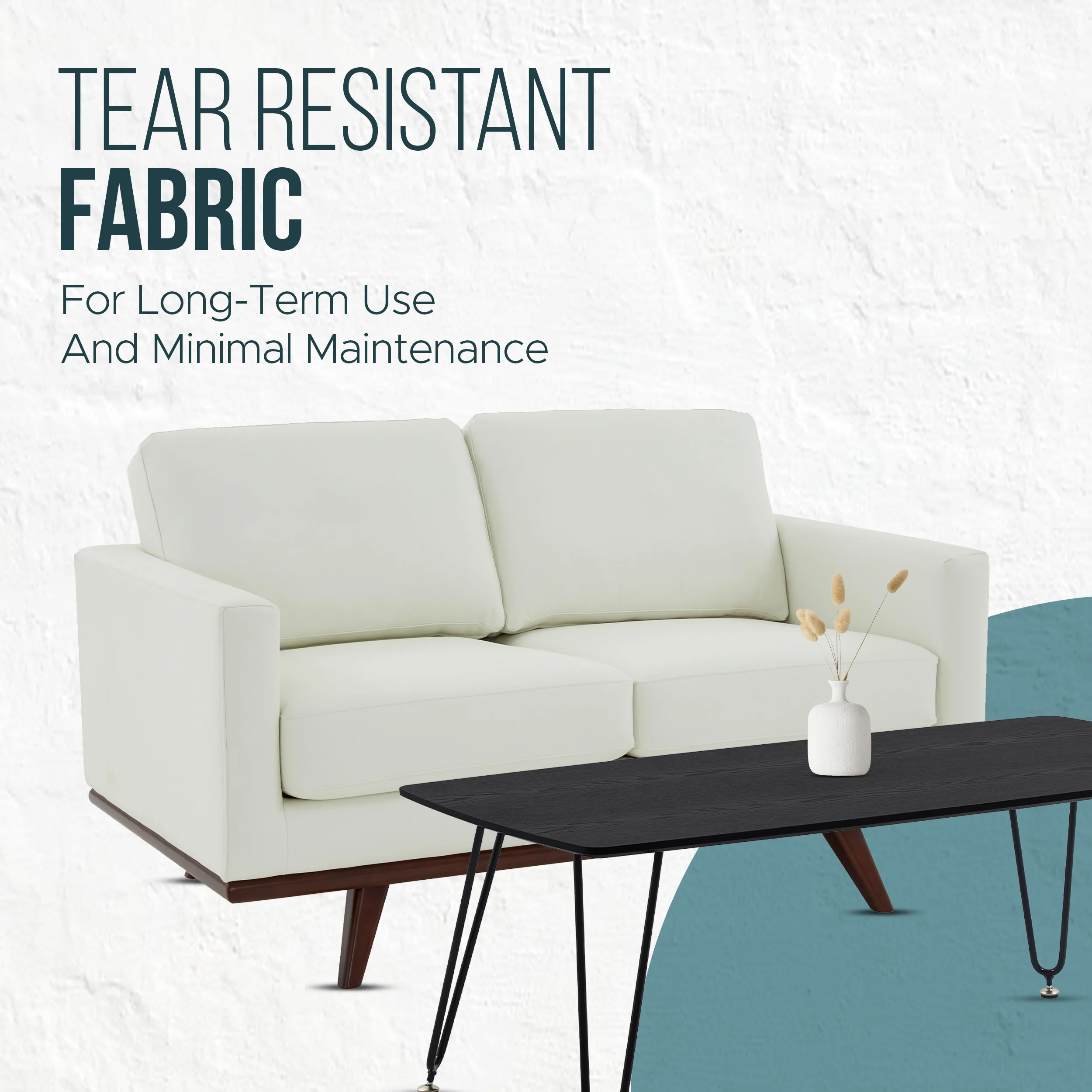 Chester Modern Leather Loveseat With Birch Wood Base