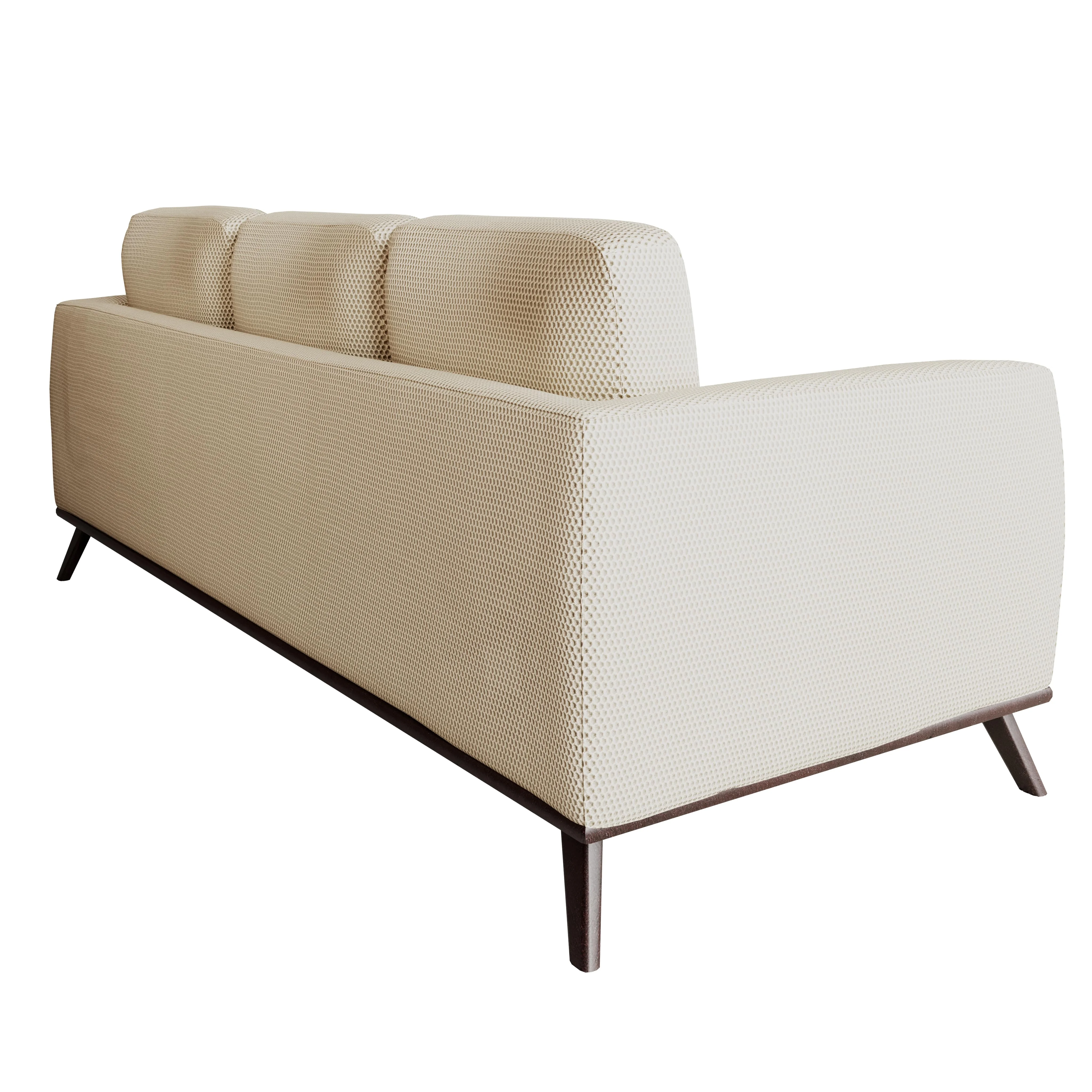 Chester Modern Faux Leather Sofa in Beige Mesh