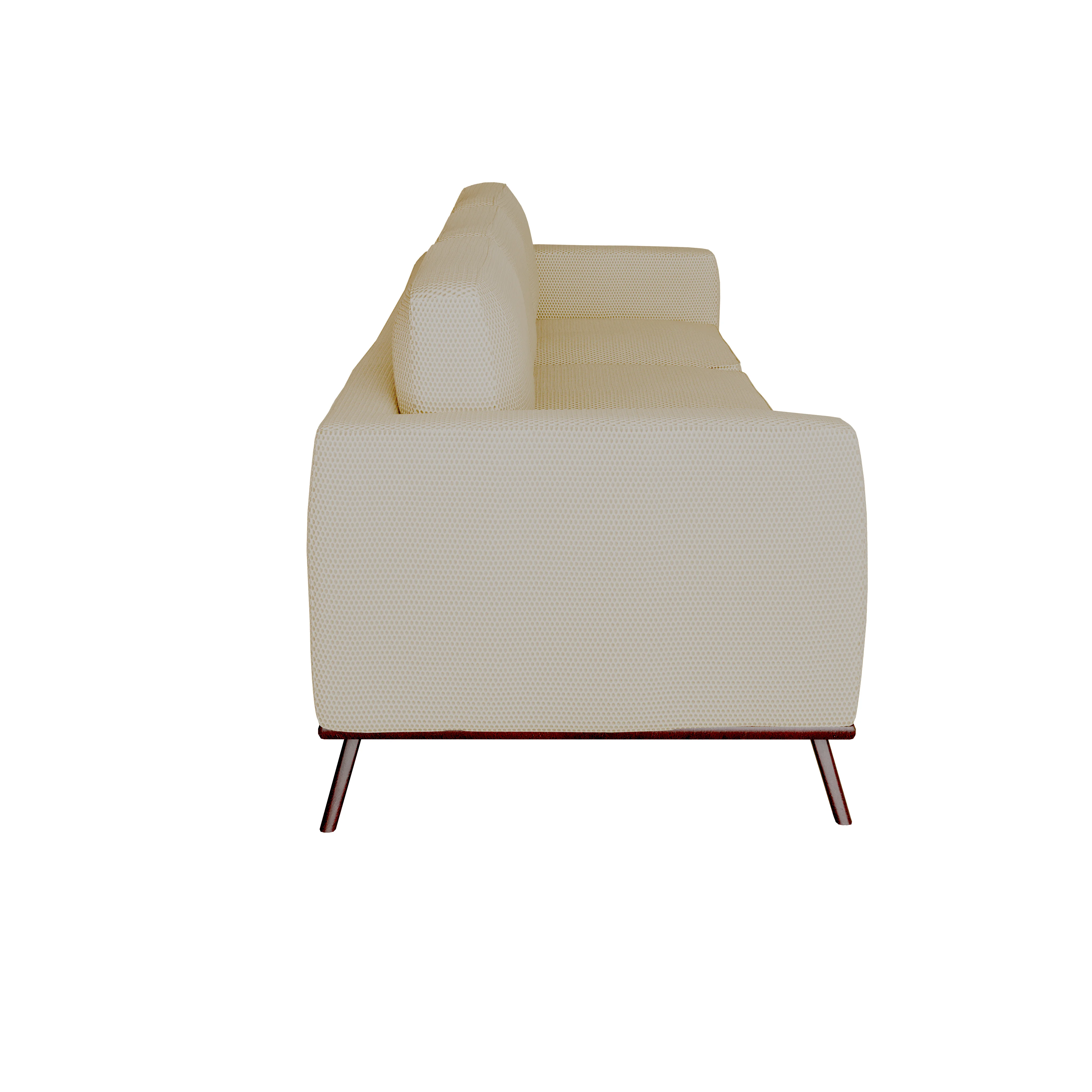 Chester Modern Faux Leather Sofa in Beige Mesh