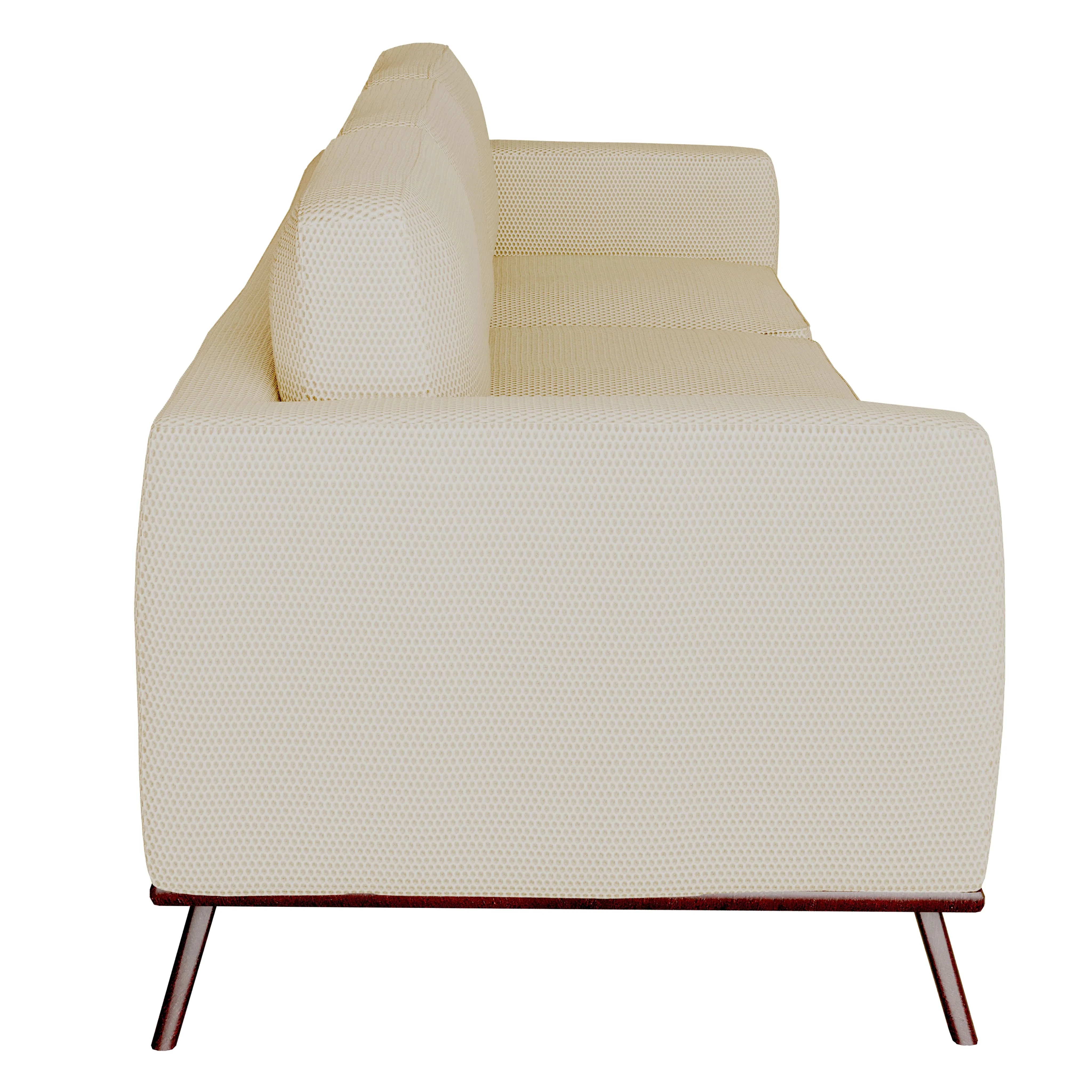 Chester Modern Faux Leather Sofa in Beige Mesh