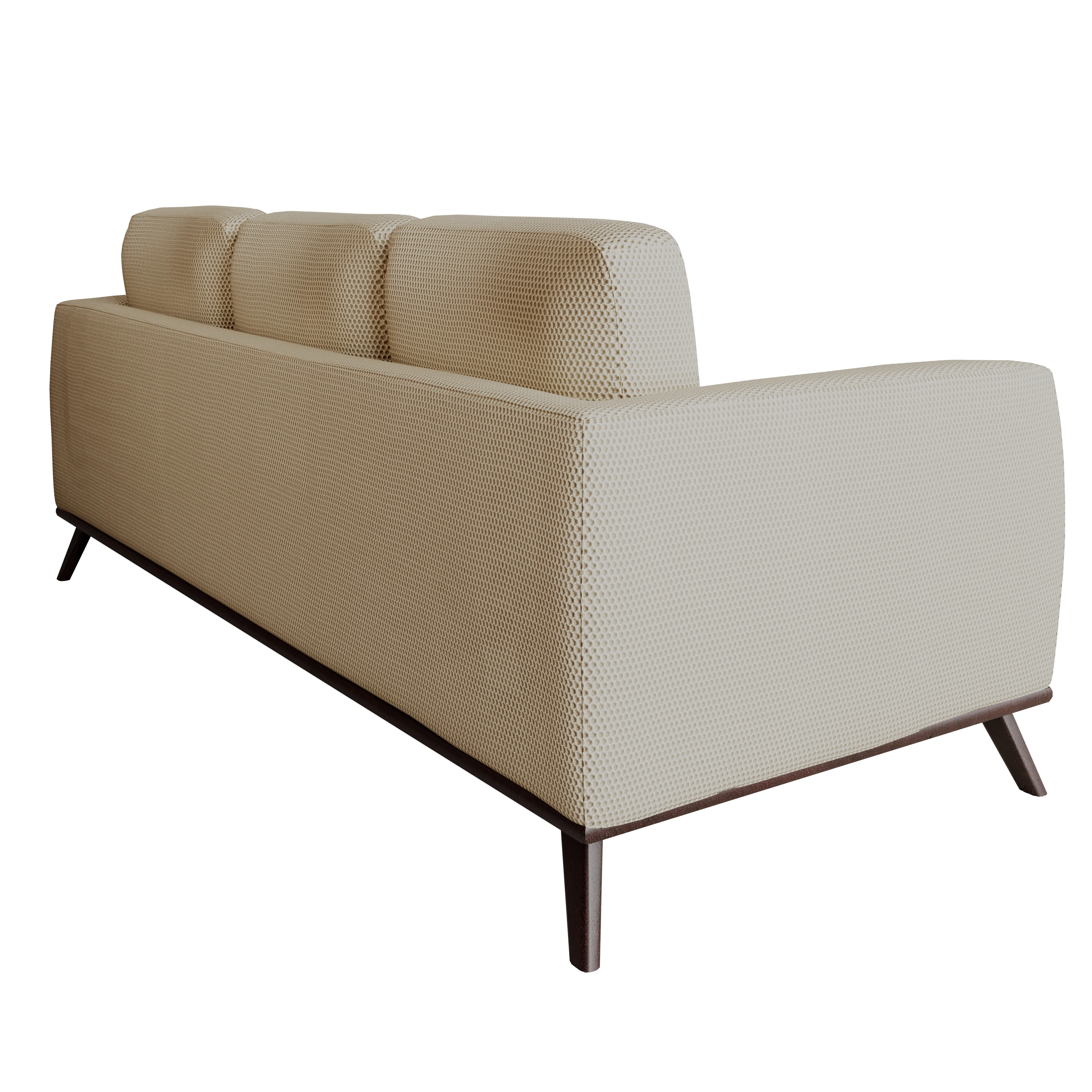Chester Modern Faux Leather Sofa in Beige Mesh