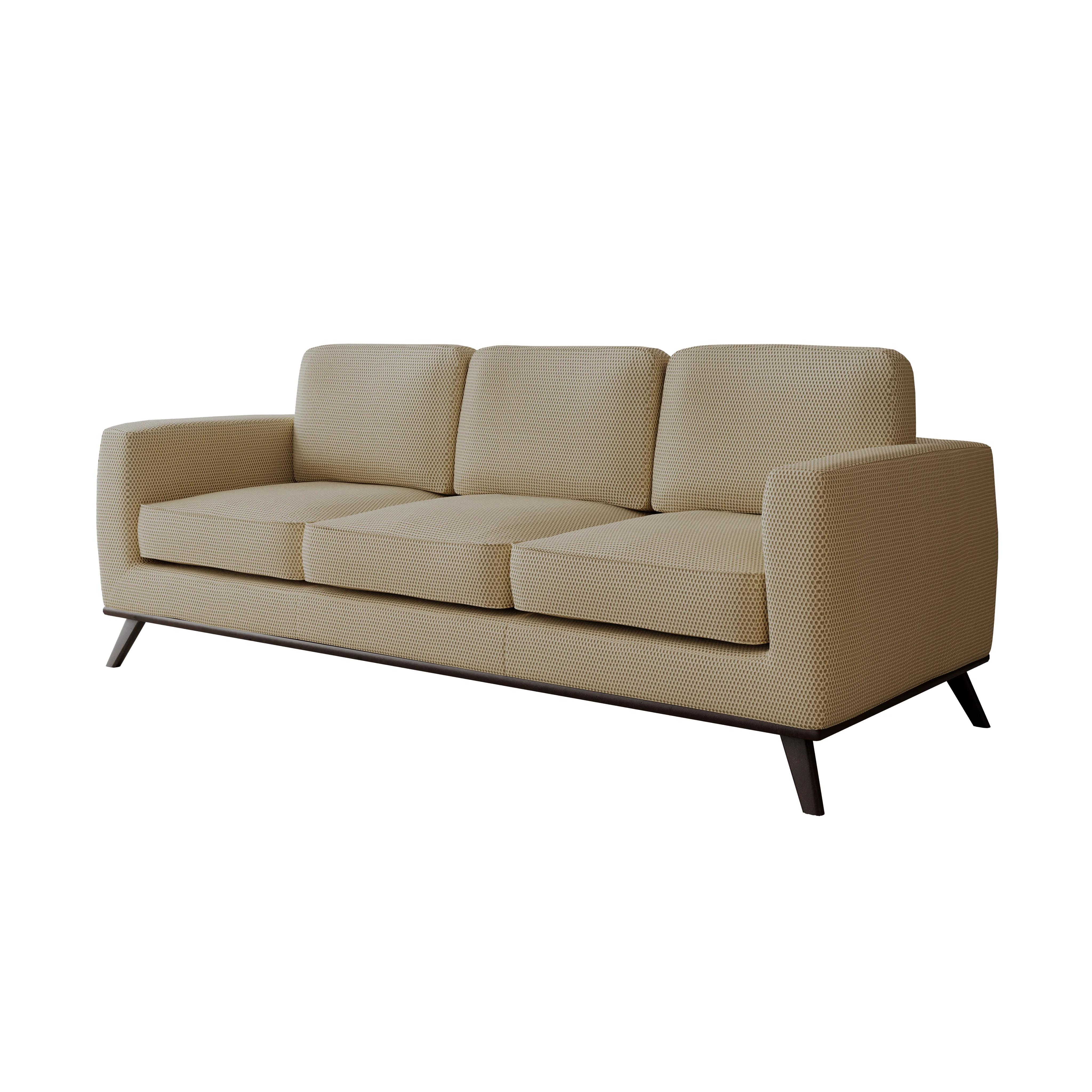 Chester Modern Faux Leather Sofa in Beige Mesh