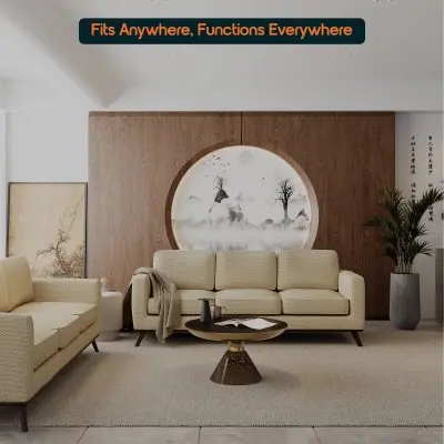 Chester Modern Faux Leather Sofa in Beige Mesh