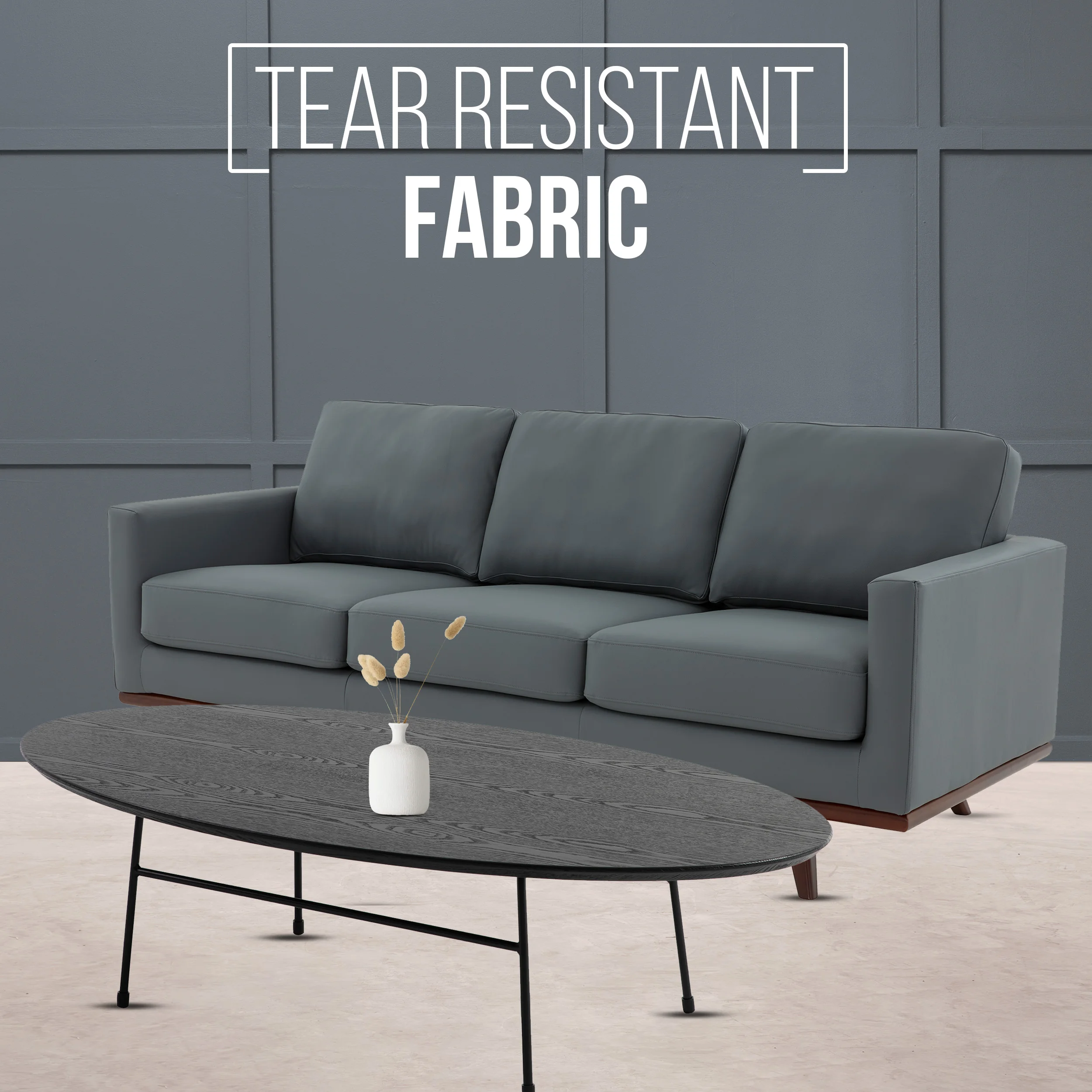 Chester Modern Leather Sofa With Birch Wood Base