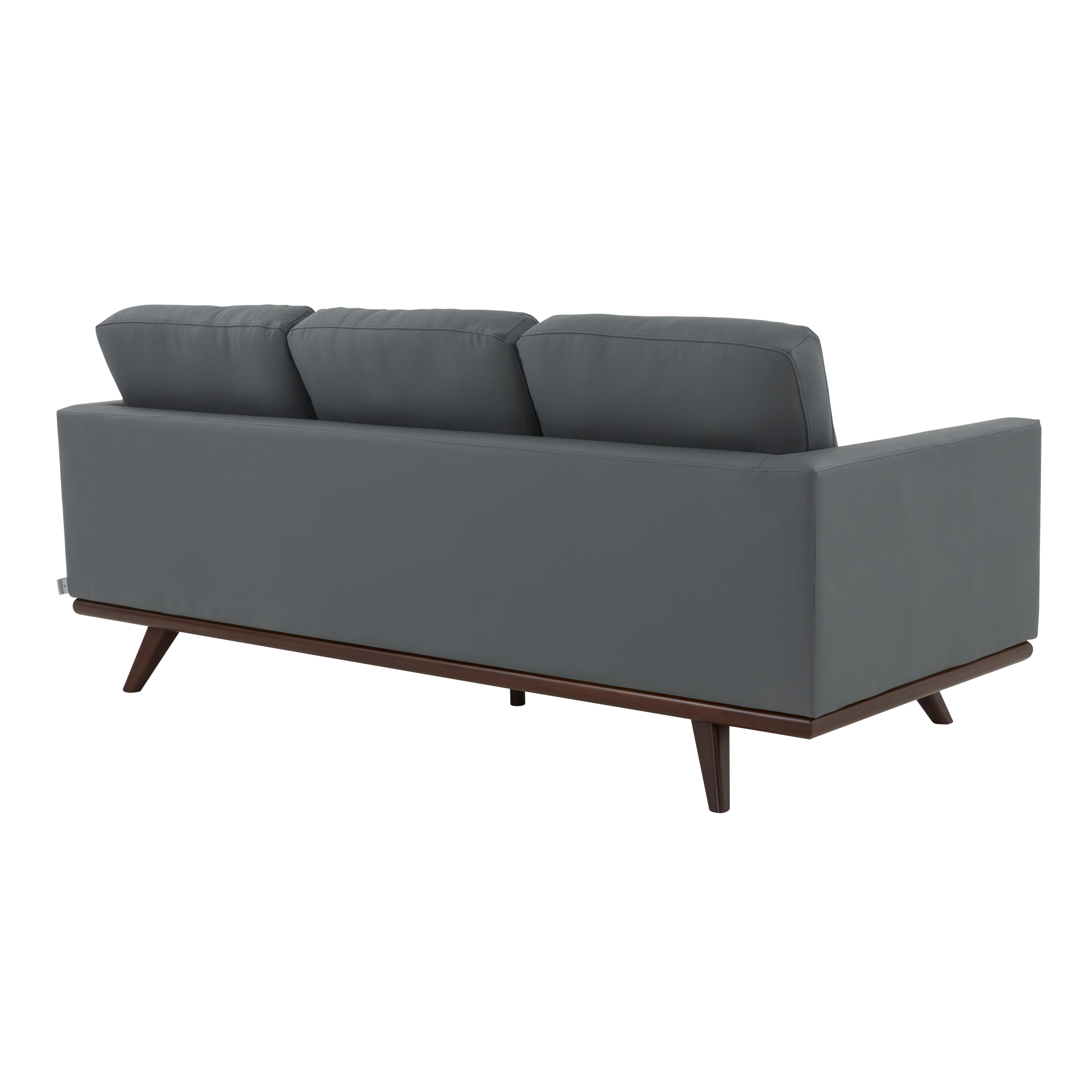 Chester Modern Leather Sofa With Birch Wood Base