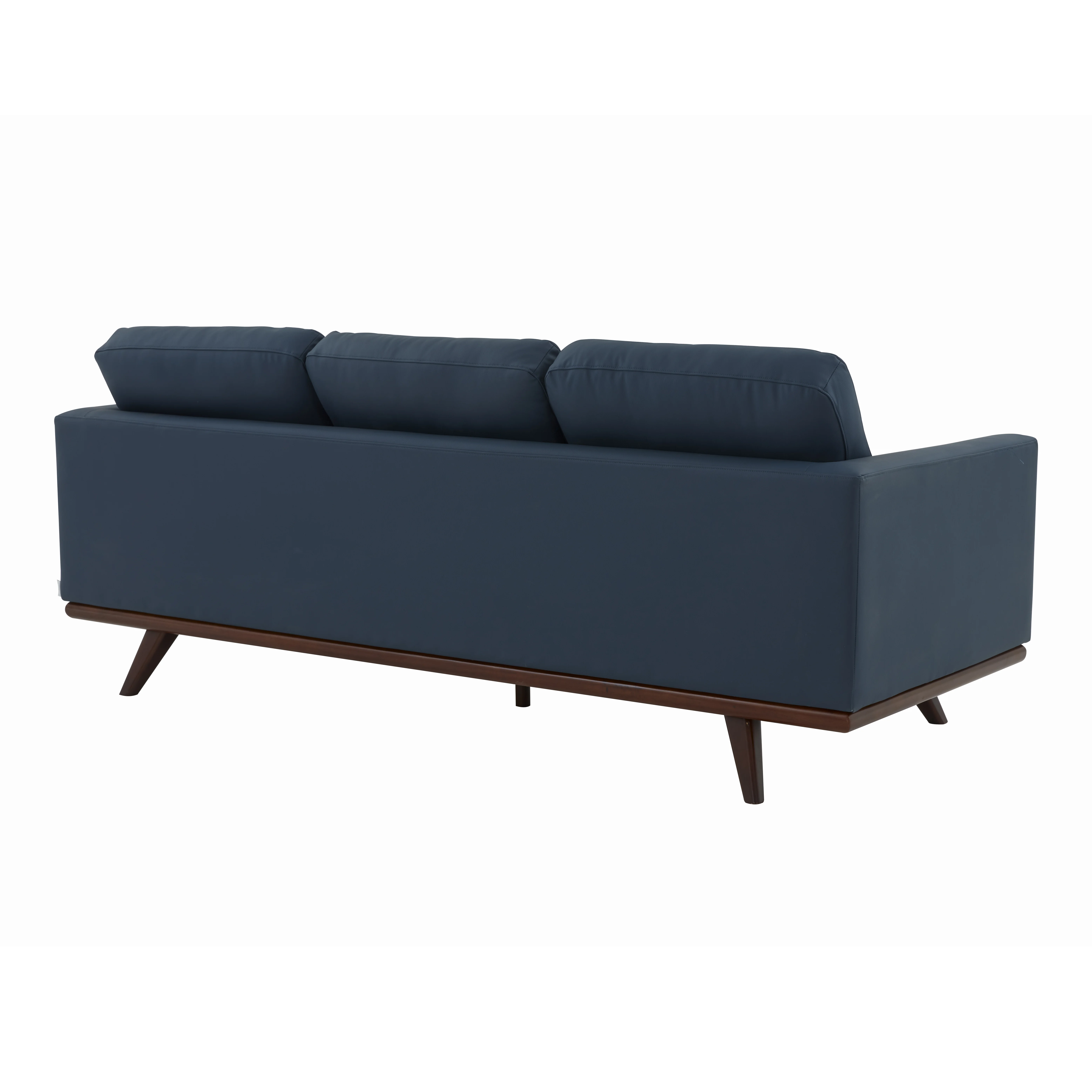 Chester Modern Leather Sofa With Birch Wood Base