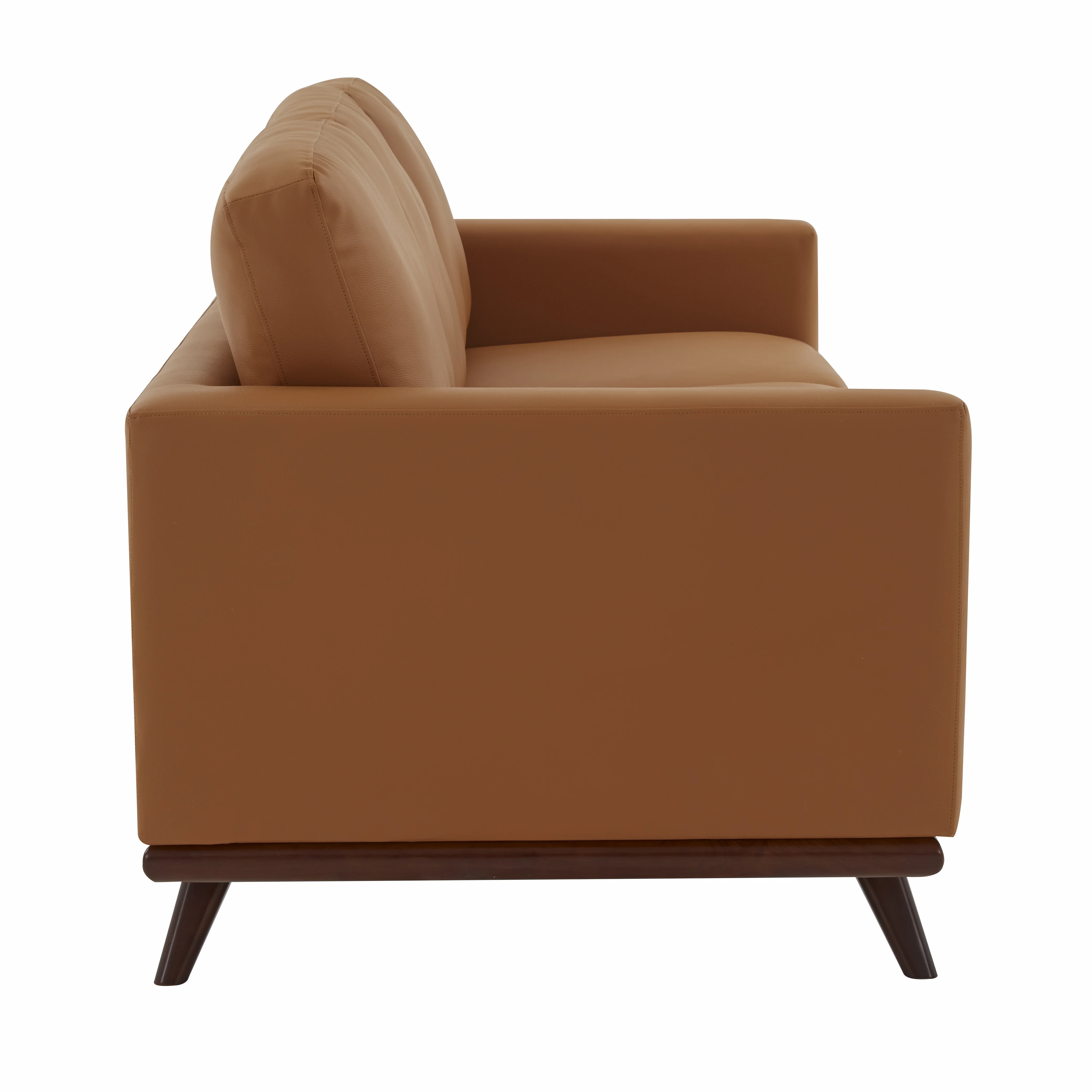 Chester Modern Leather Sofa With Birch Wood Base