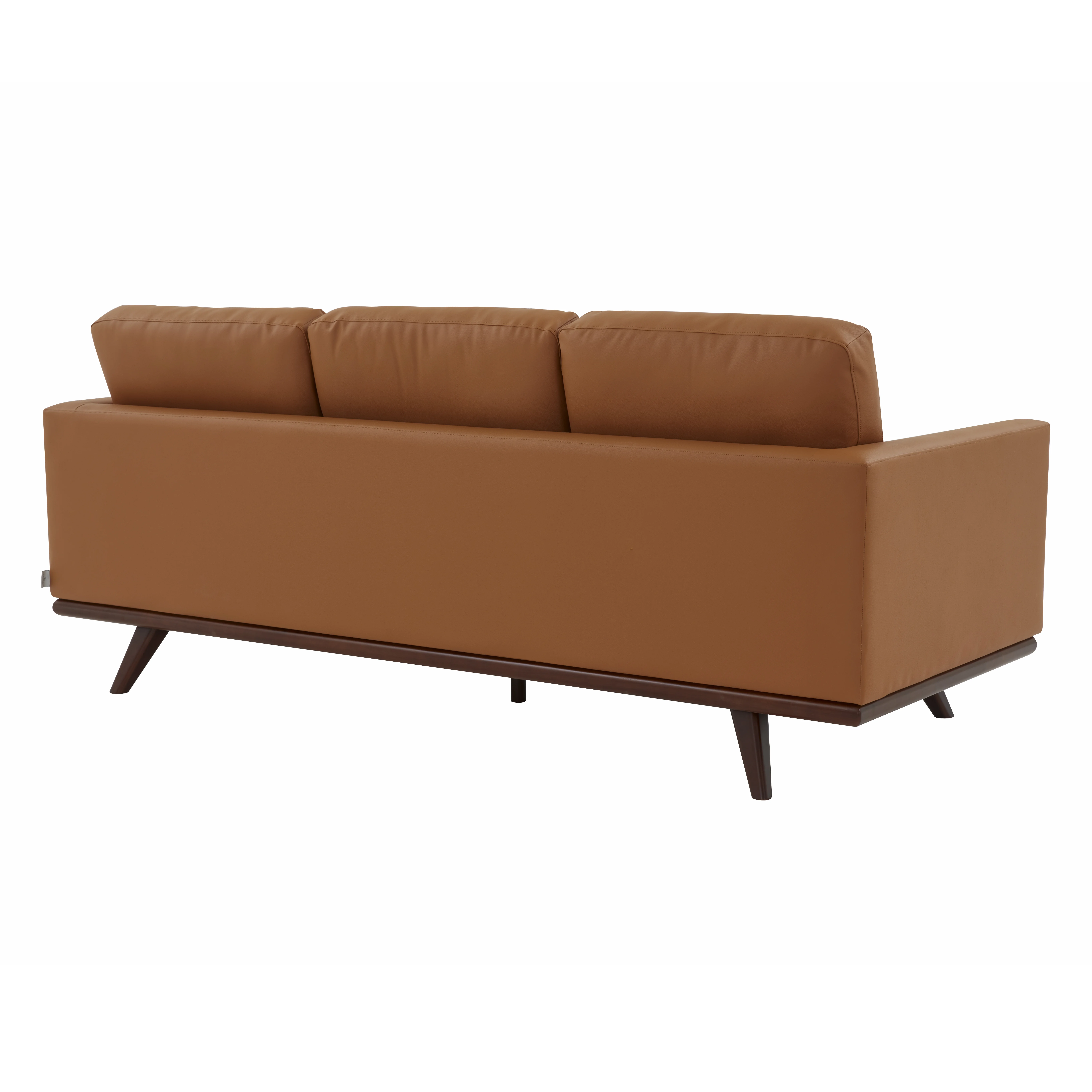 Chester Modern Leather Sofa With Birch Wood Base
