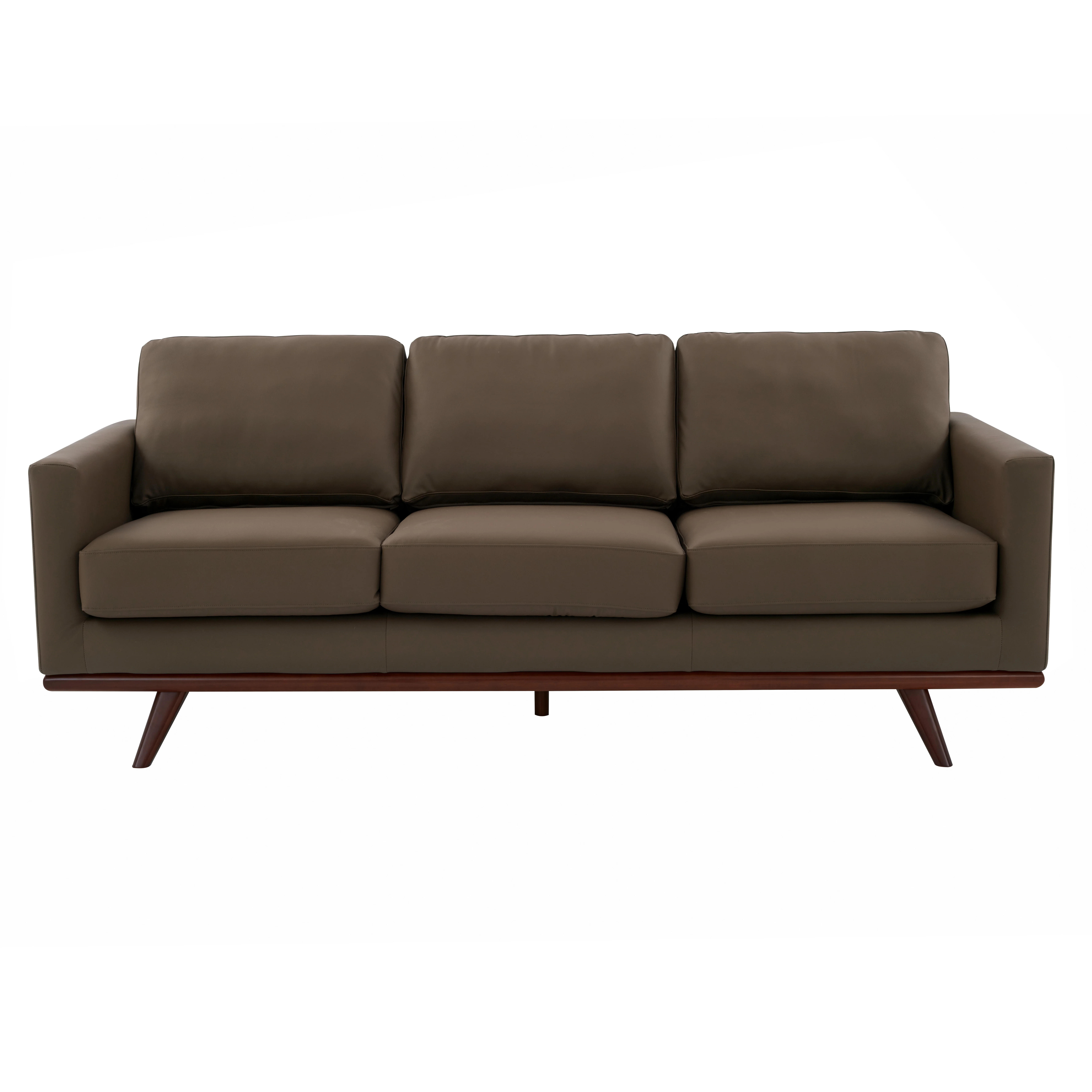 Chester Modern Faux Sofa in Taupe Leather