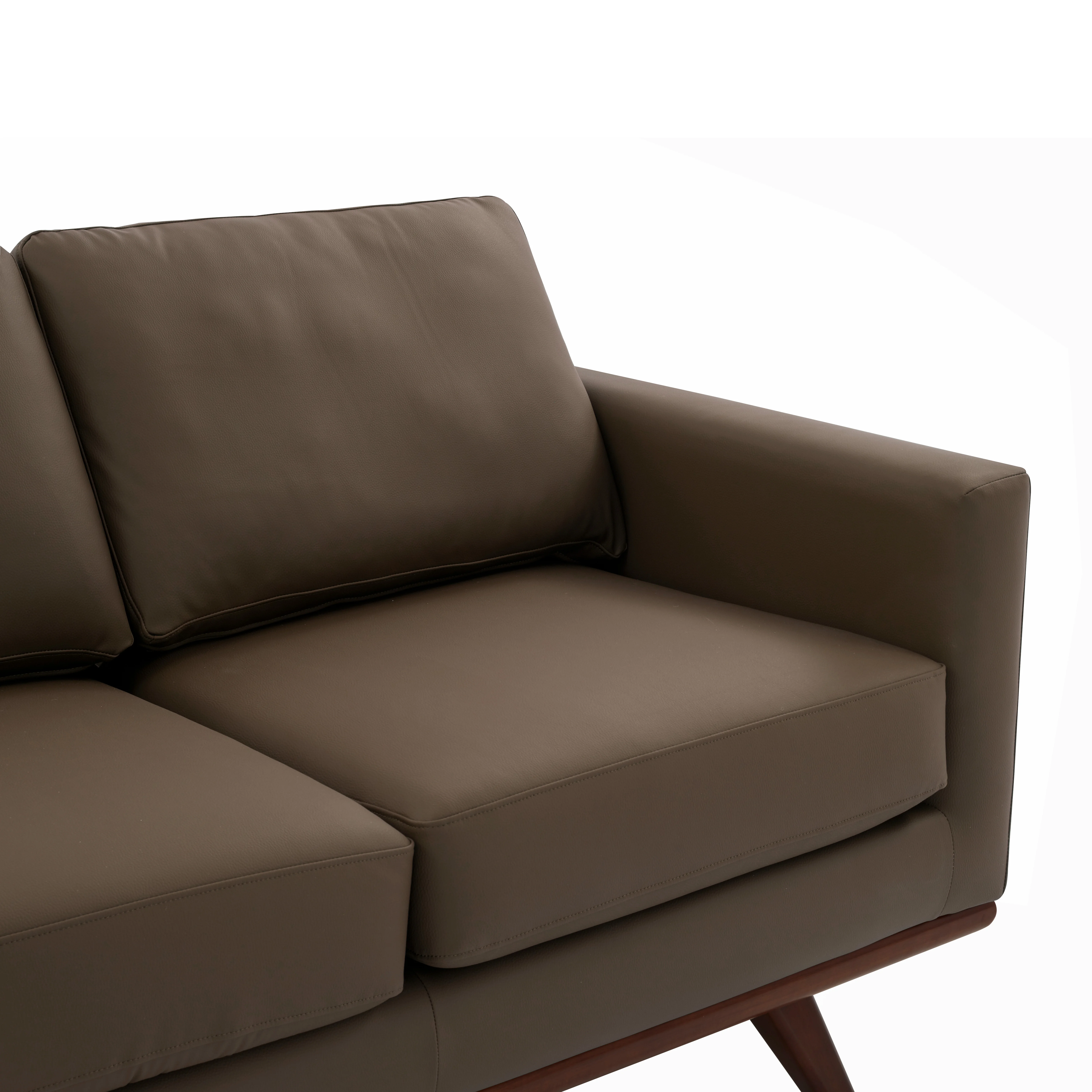 Chester Modern Faux Sofa in Taupe Leather