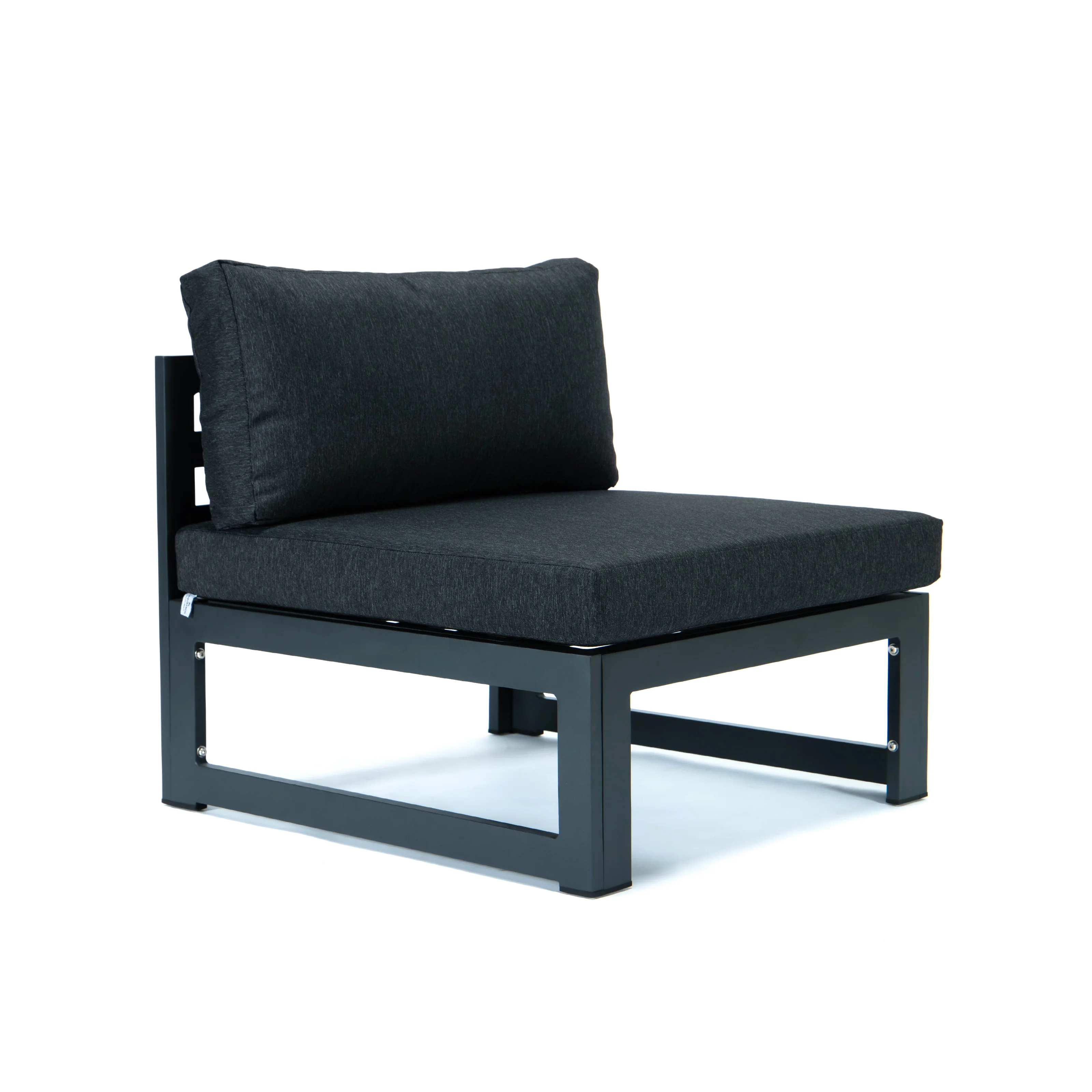 Chelsea 4-Piece Middle Patio Chairs Black Aluminum With Cushions