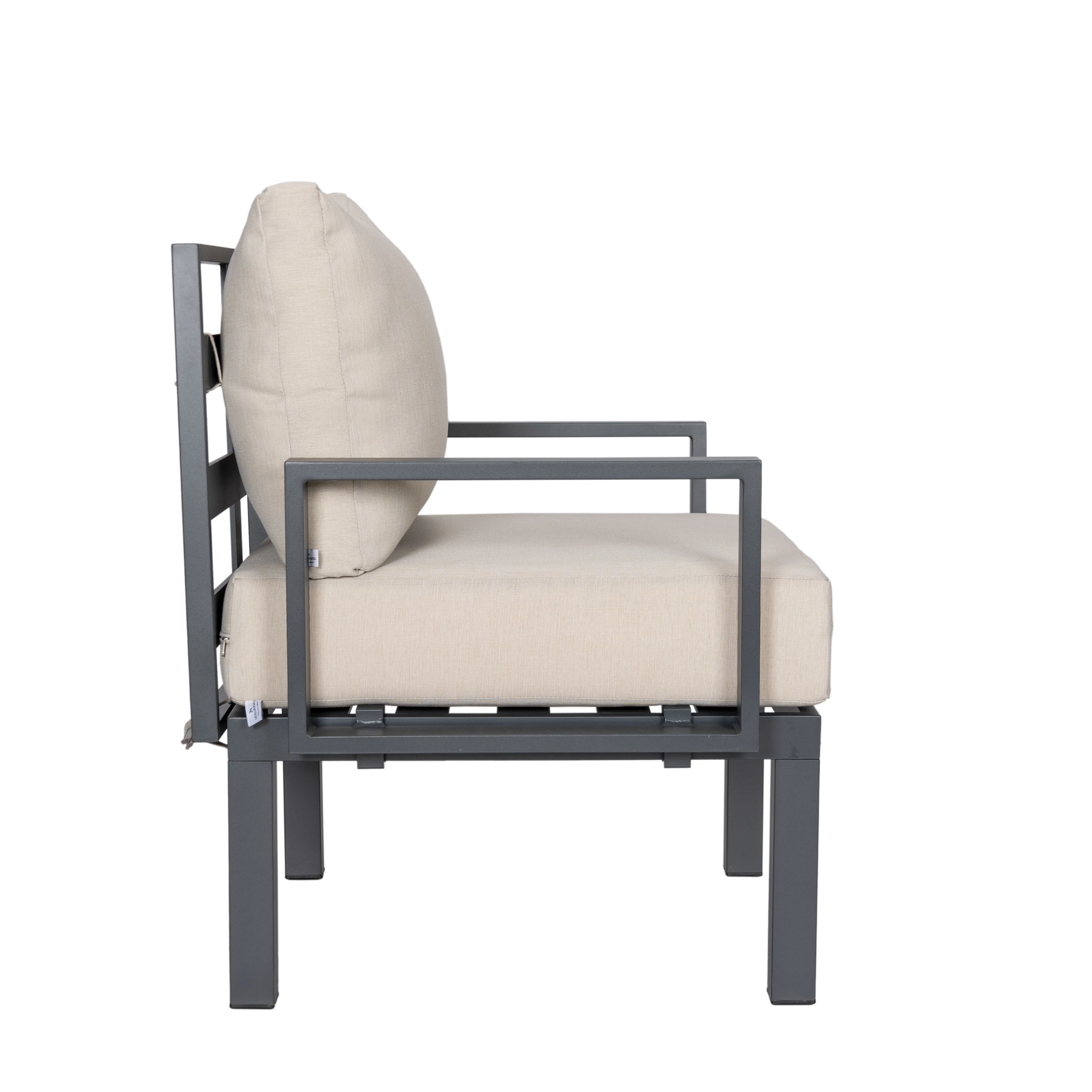 Chelsea 6-Piece Patio Sectional Black Aluminum With Cushions