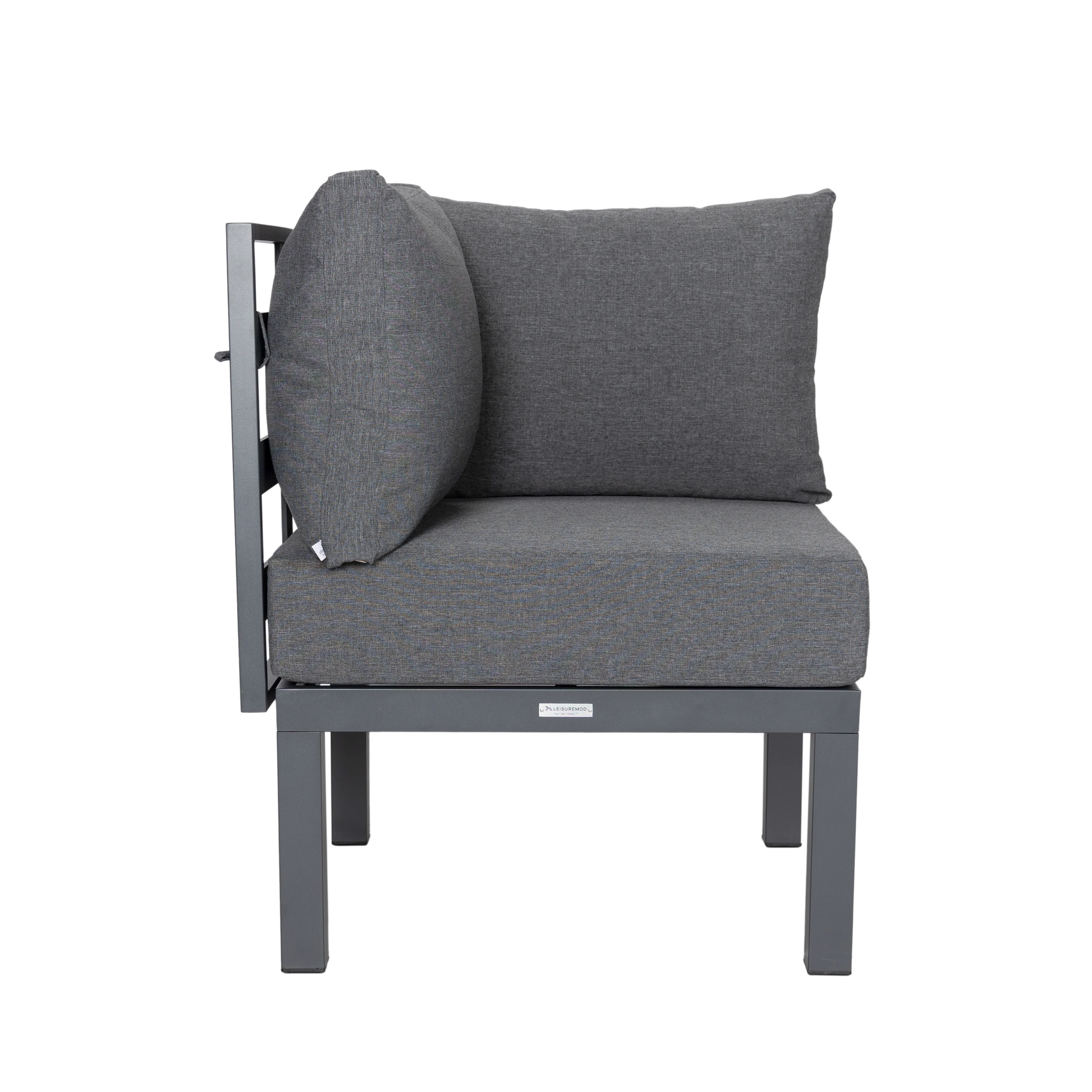 Chelsea 6-Piece Patio Sectional Black Aluminum With Cushions