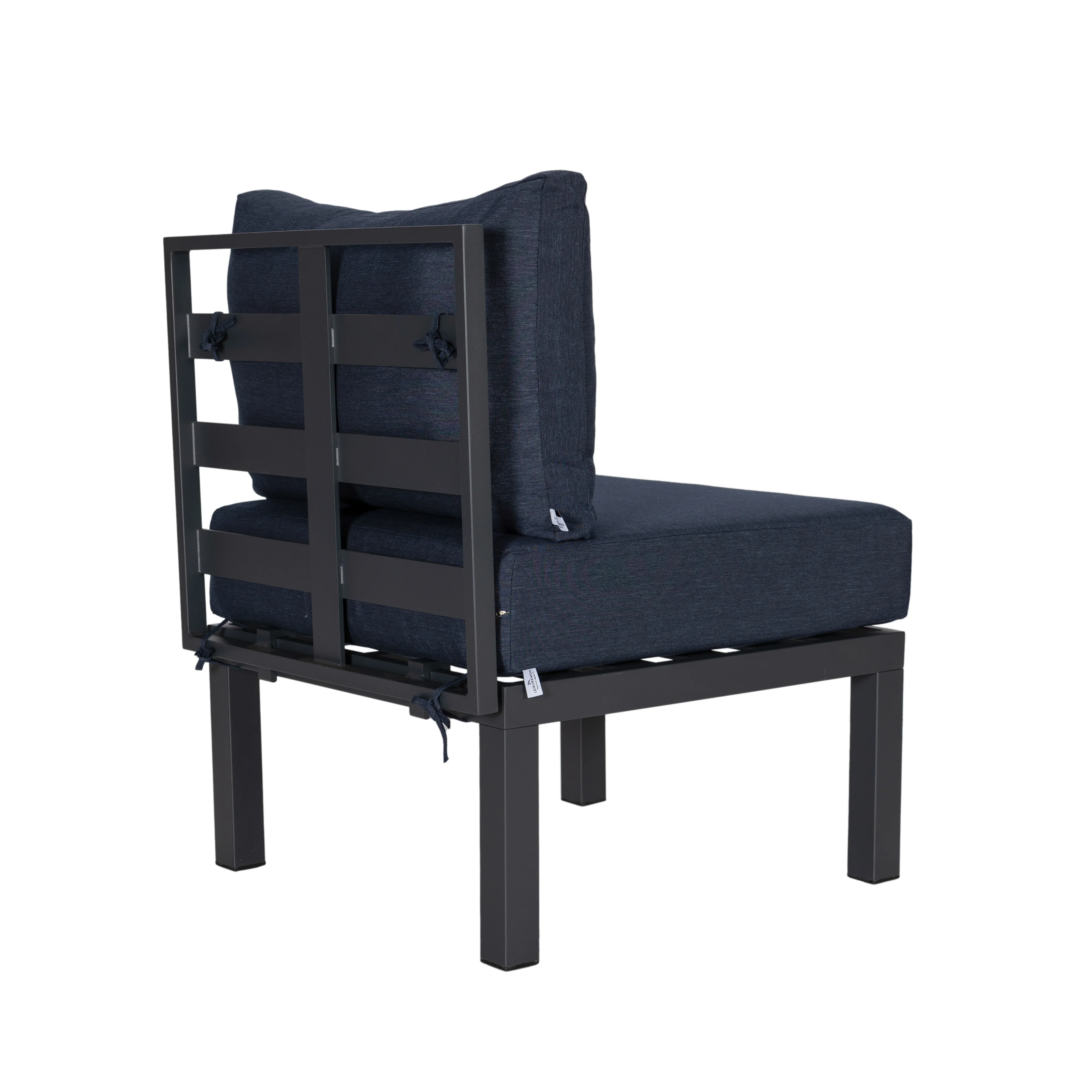 Chelsea 6-Piece Patio Sectional Black Aluminum With Cushions