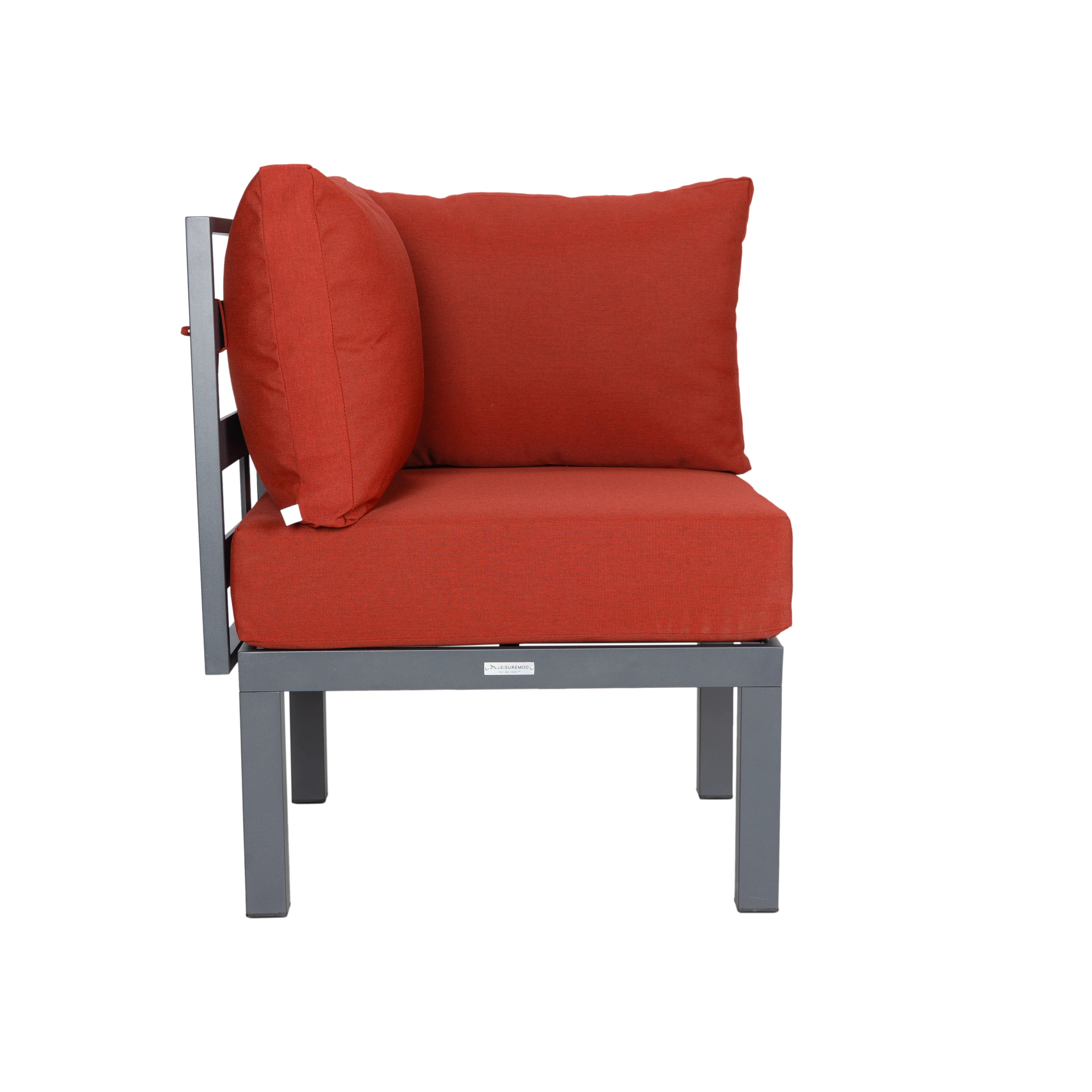 Chelsea 6-Piece Patio Sectional Black Aluminum With Cushions