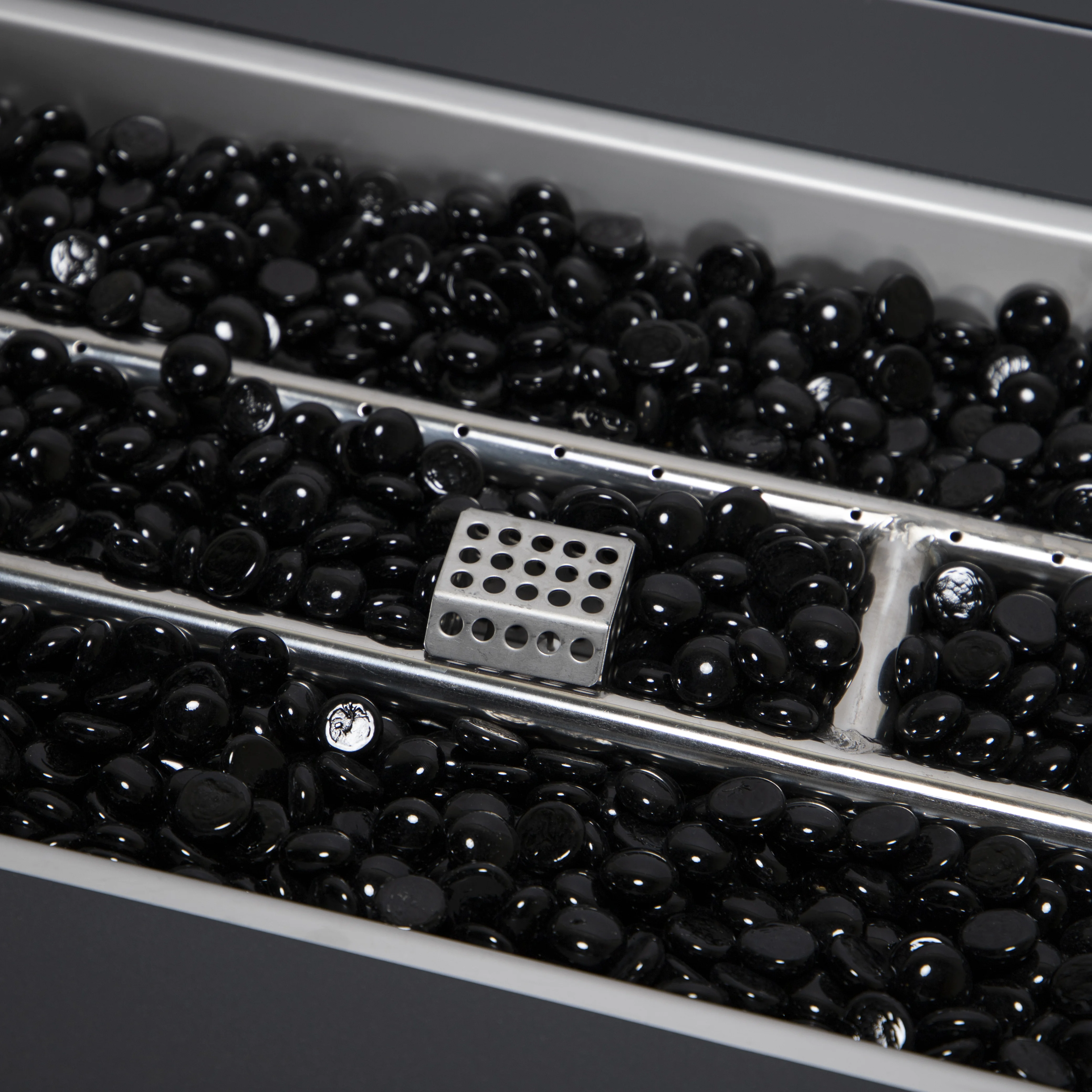 Chelsea 7-Piece Patio Sectional And Fire Pit Table Black Aluminum With Cushions