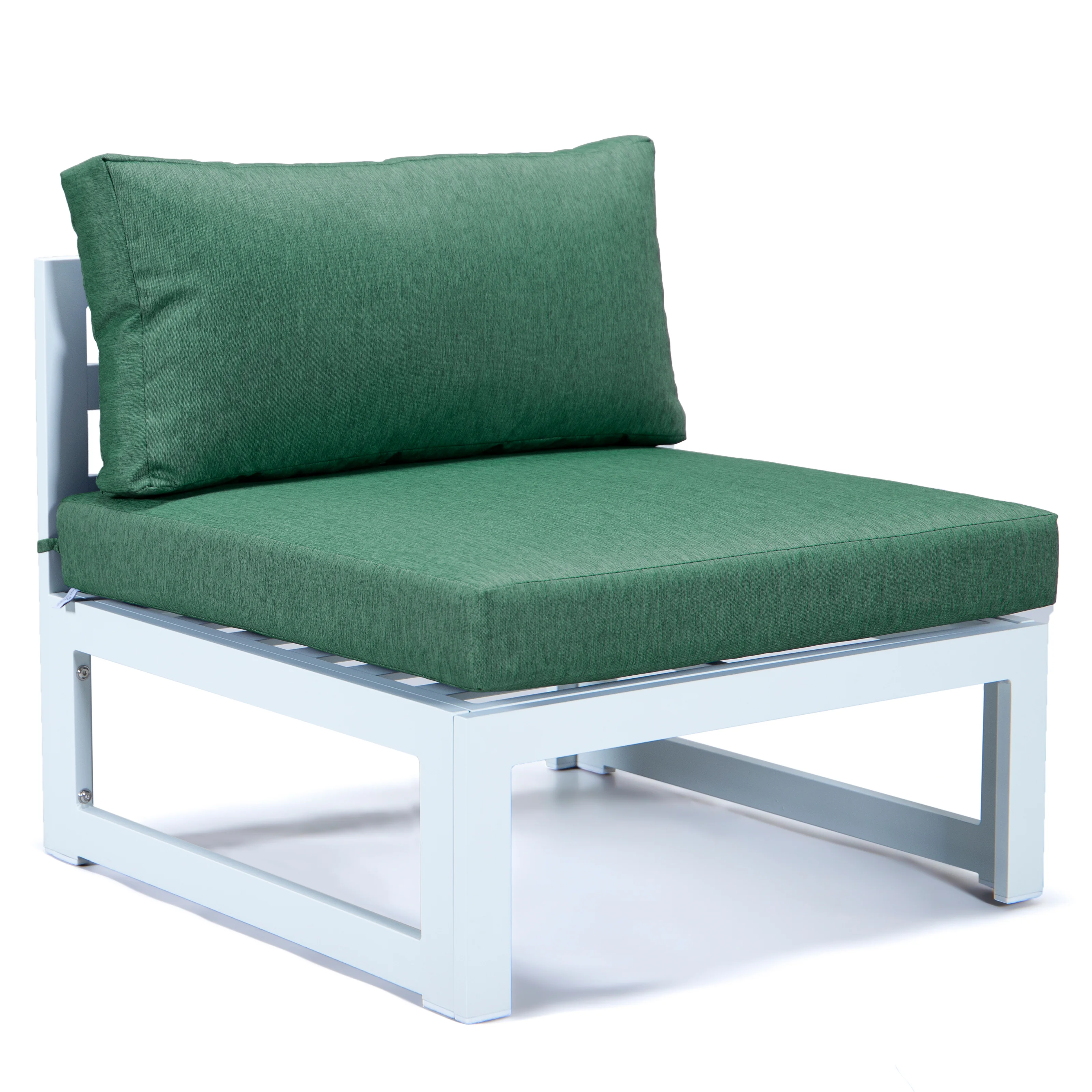 Chelsea 7-Piece Patio Sectional And Fire Pit Table White Aluminum With Cushions