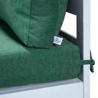 Chelsea 7-Piece Patio Sectional And Fire Pit Table White Aluminum With Cushions