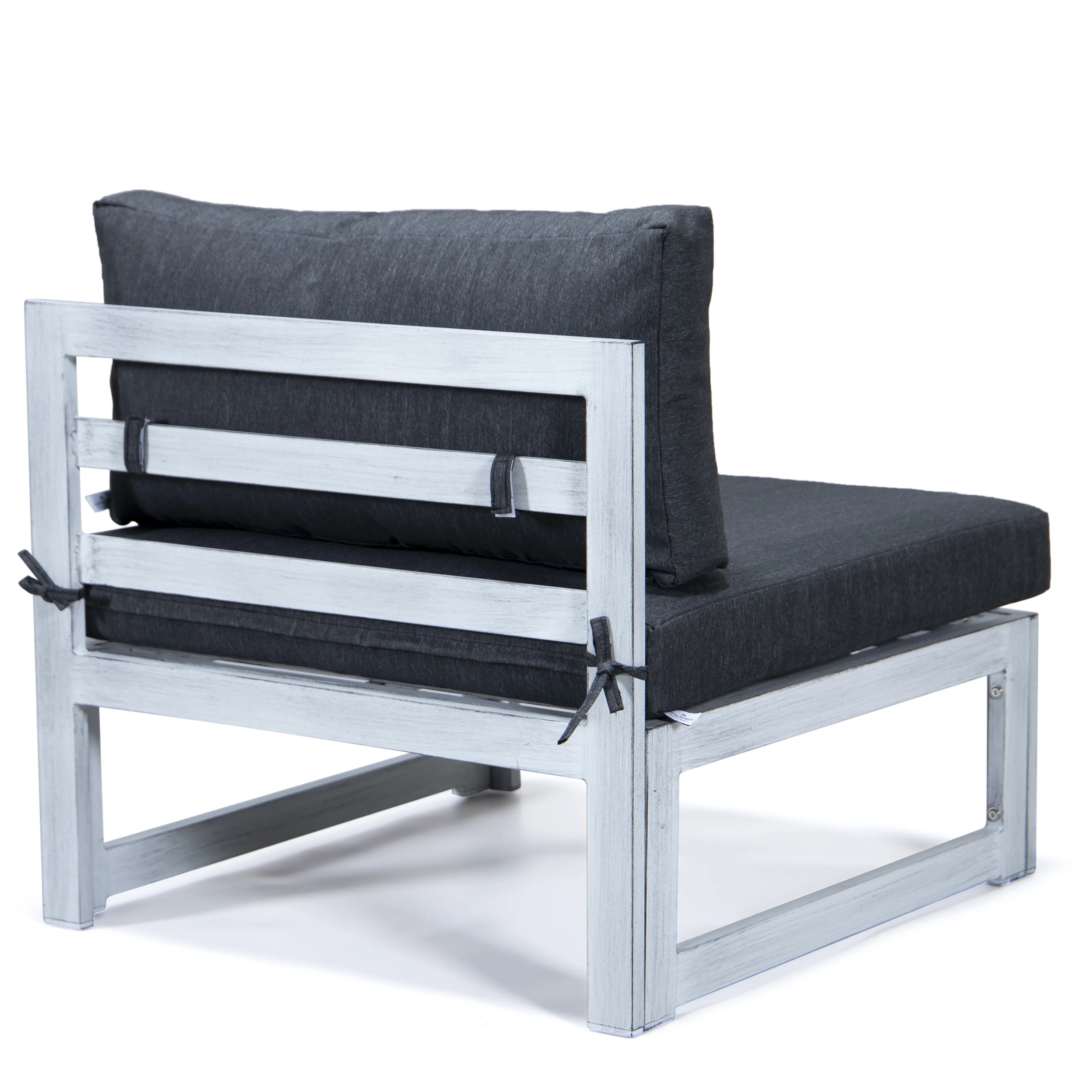 Chelsea 7-Piece Patio Sectional And Fire Pit Table Weathered Grey Aluminum With Cushions