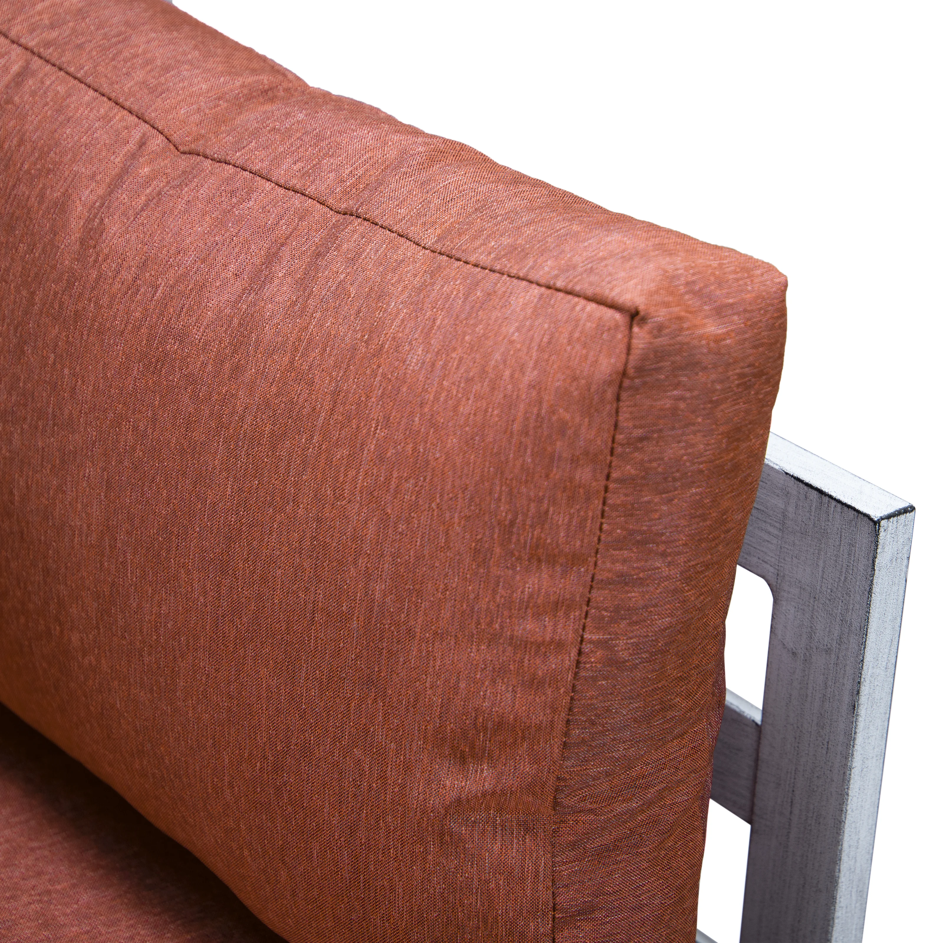 Chelsea 7-Piece Patio Sectional And Fire Pit Table Weathered Grey Aluminum With Cushions