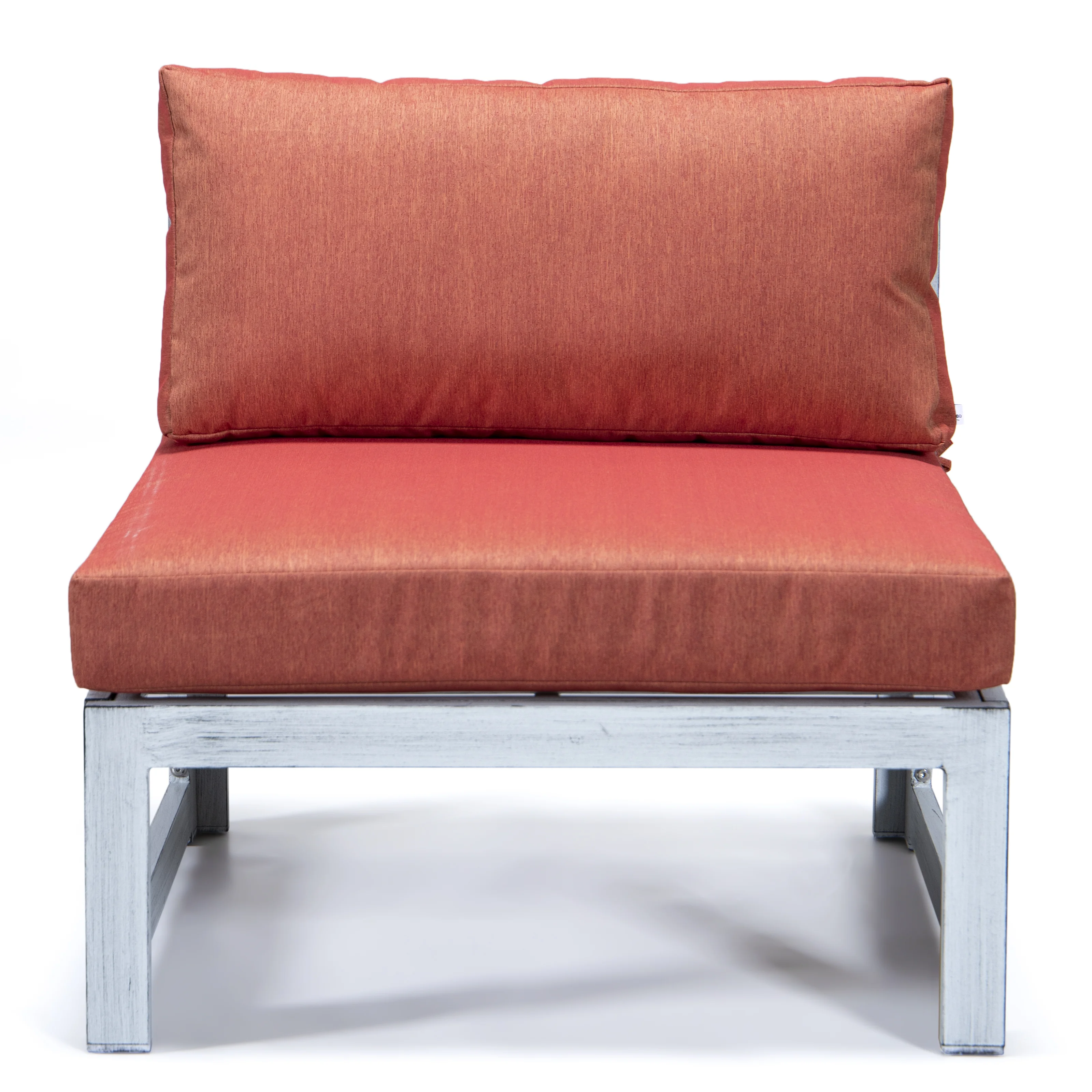 Chelsea 7-Piece Patio Sectional And Fire Pit Table Weathered Grey Aluminum With Cushions