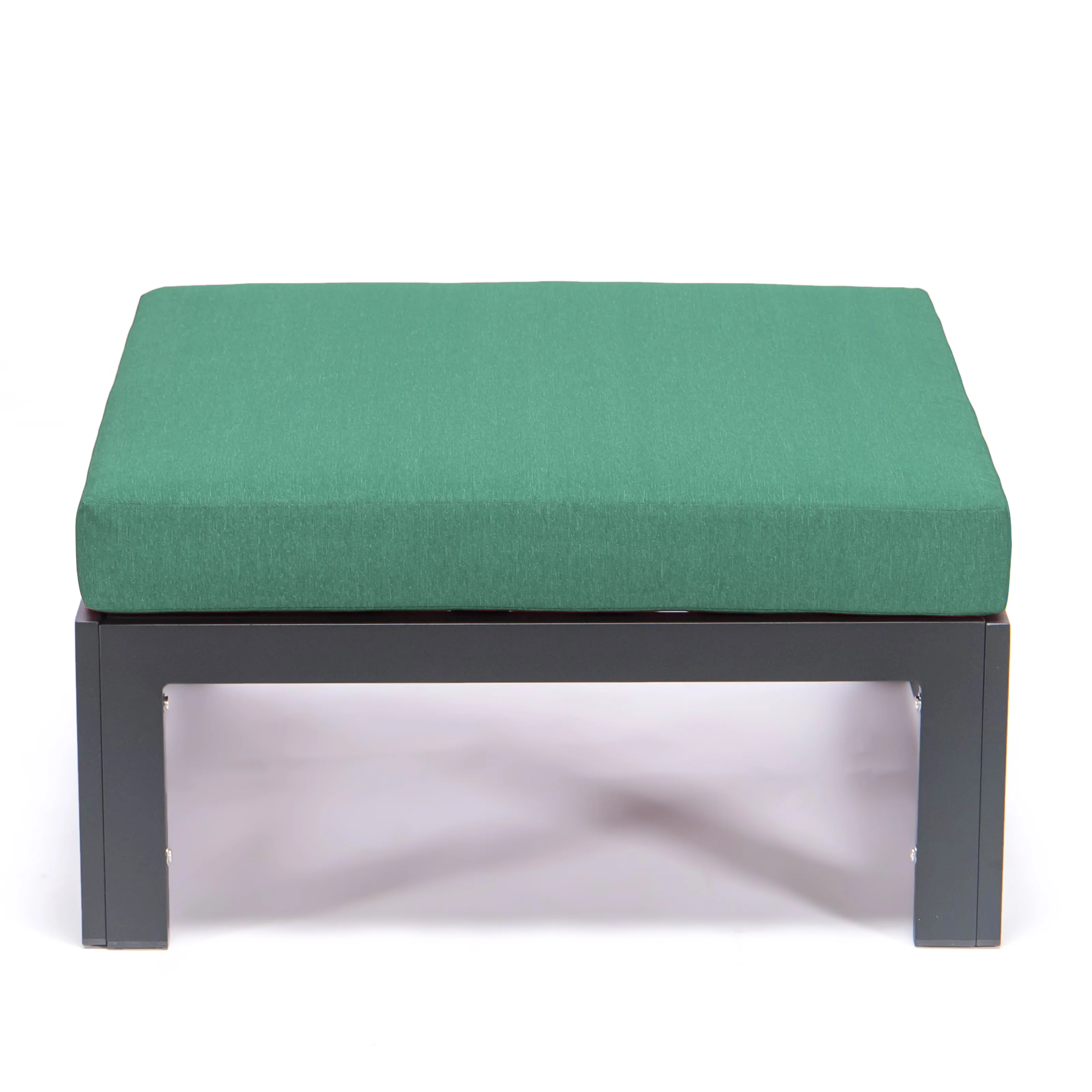 Chelsea Outdoor Patio Green Aluminum Ottomans With Cushions Set Of 2